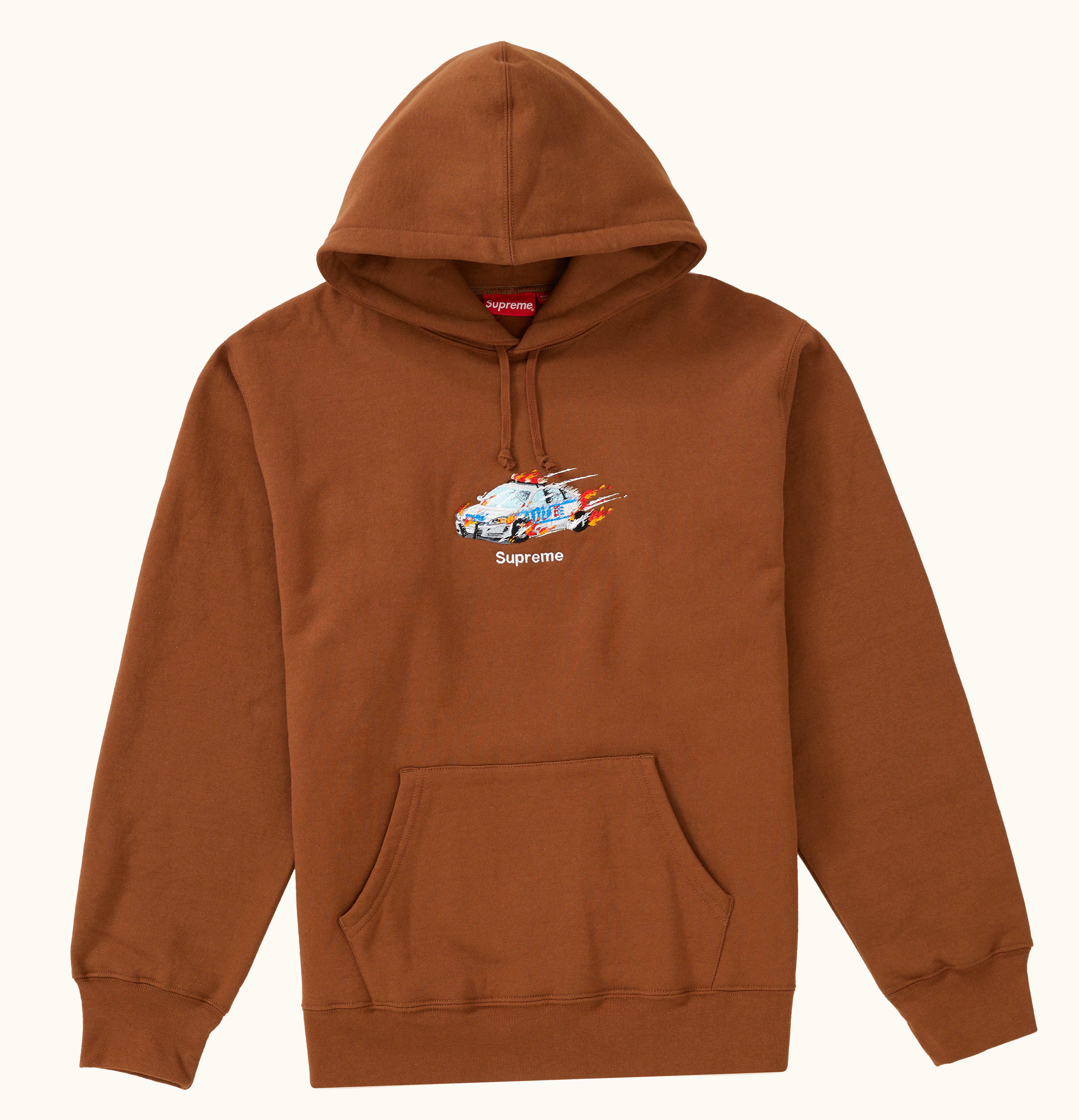 Supreme Supreme Cop Car Hooded Sweatshirt Brown