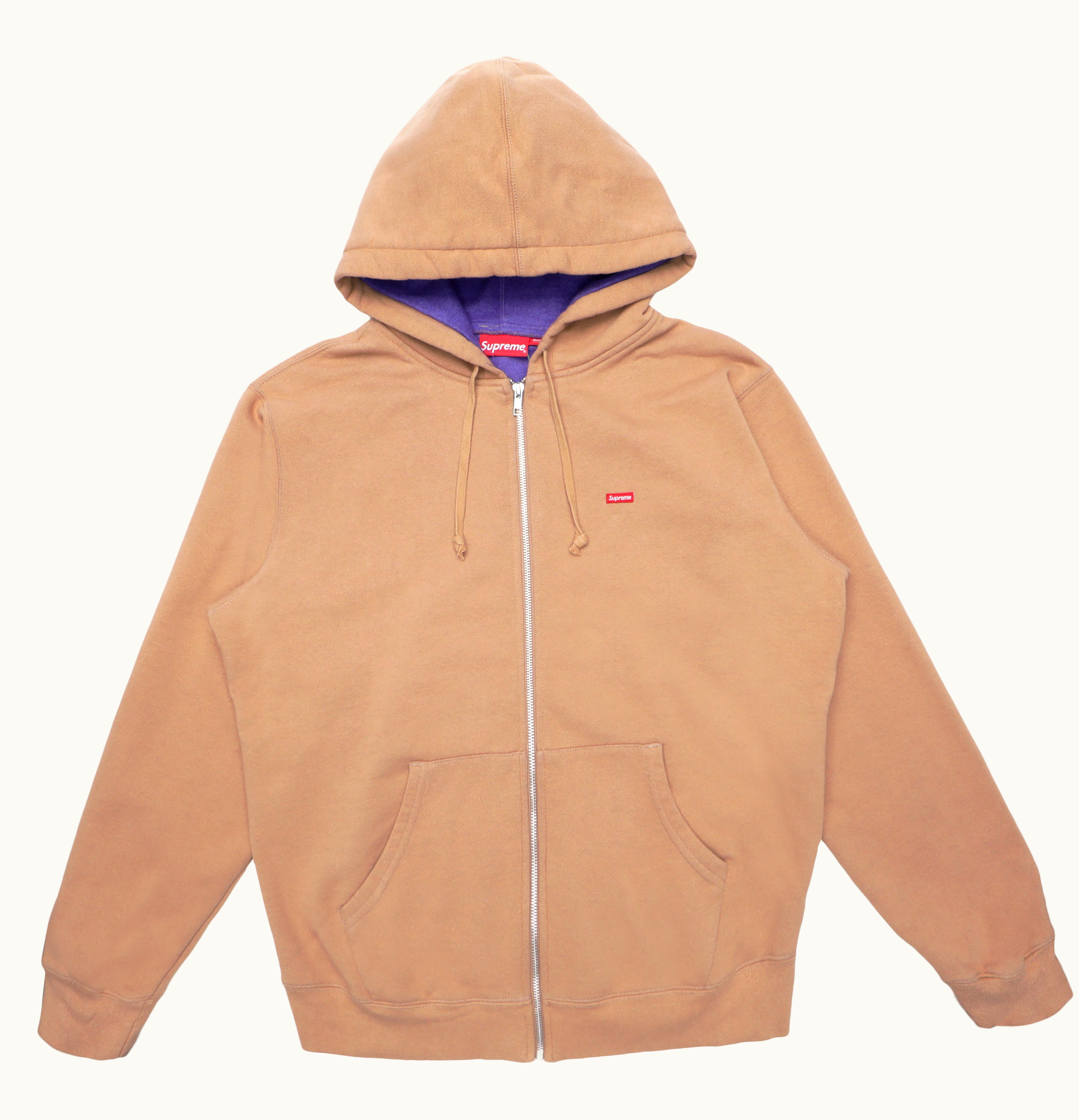 Supreme Supreme Contrast Zip Up Hooded Sweatshirt Light Brown
