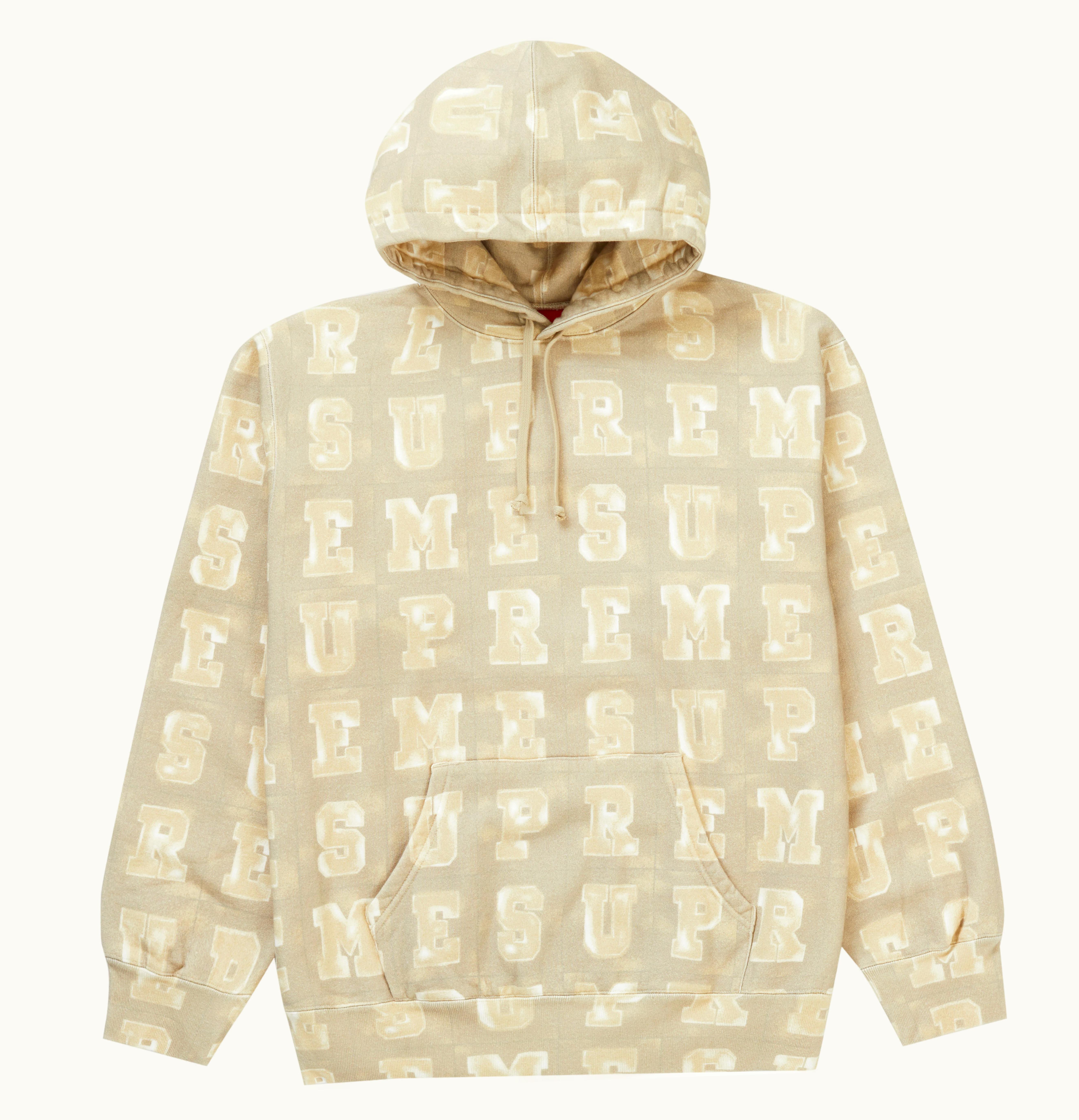 Supreme Supreme Blocks Hooded Sweatshirt Tan