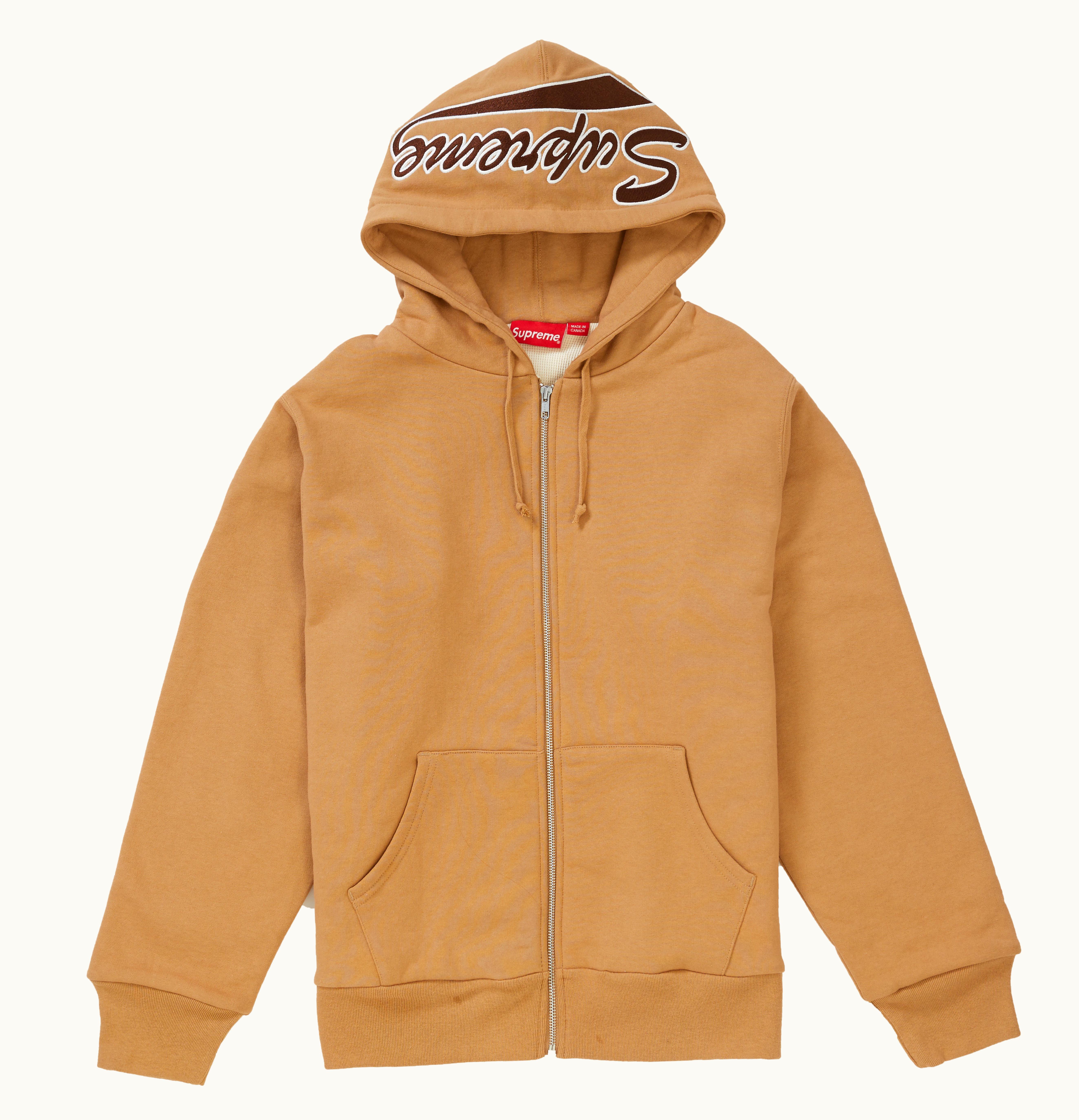 Supreme Supreme Thermal Zip Up Sweatshirt Light Brown