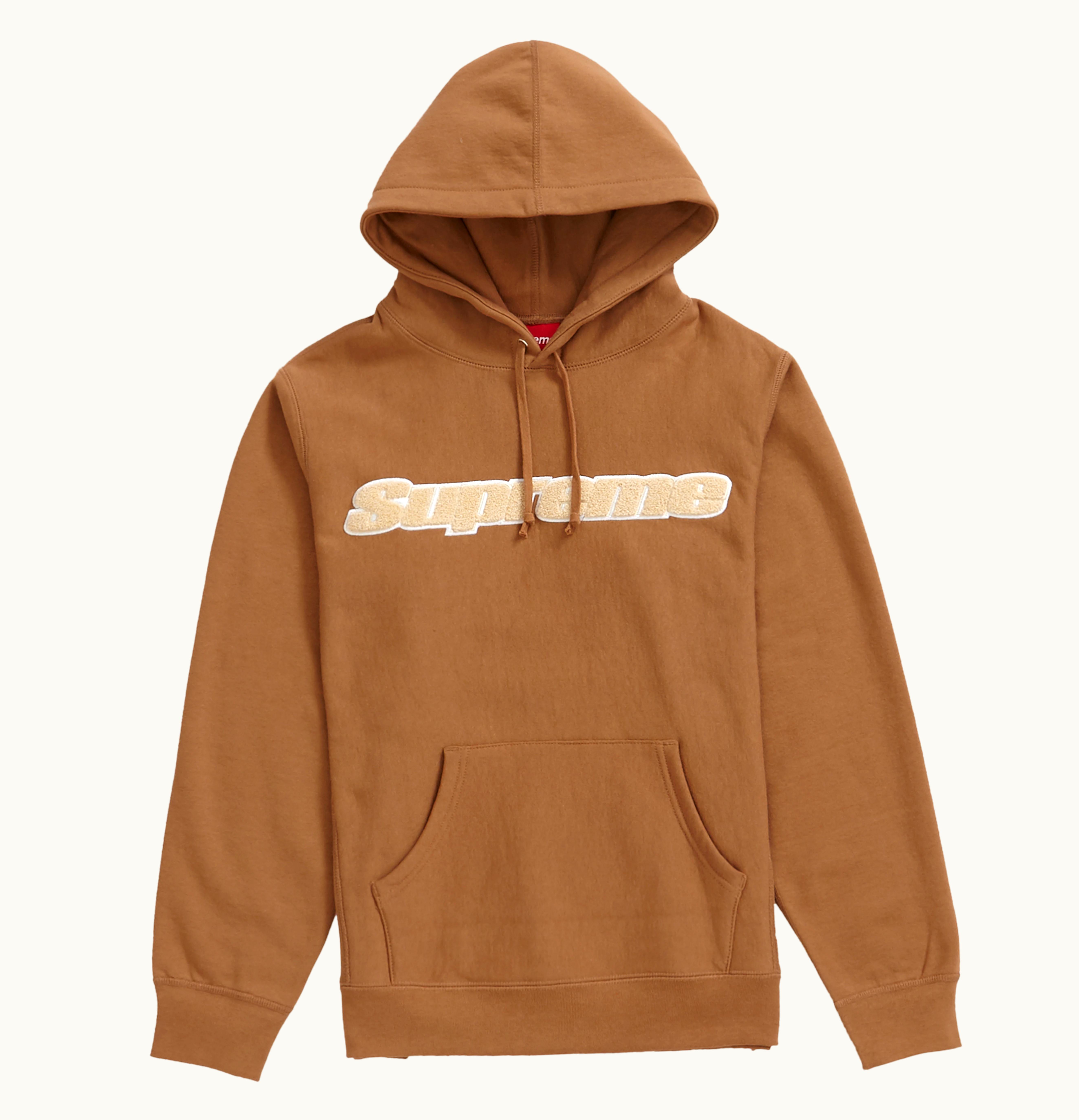 Supreme Supreme Chenille Hooded Sweatshirt Brown