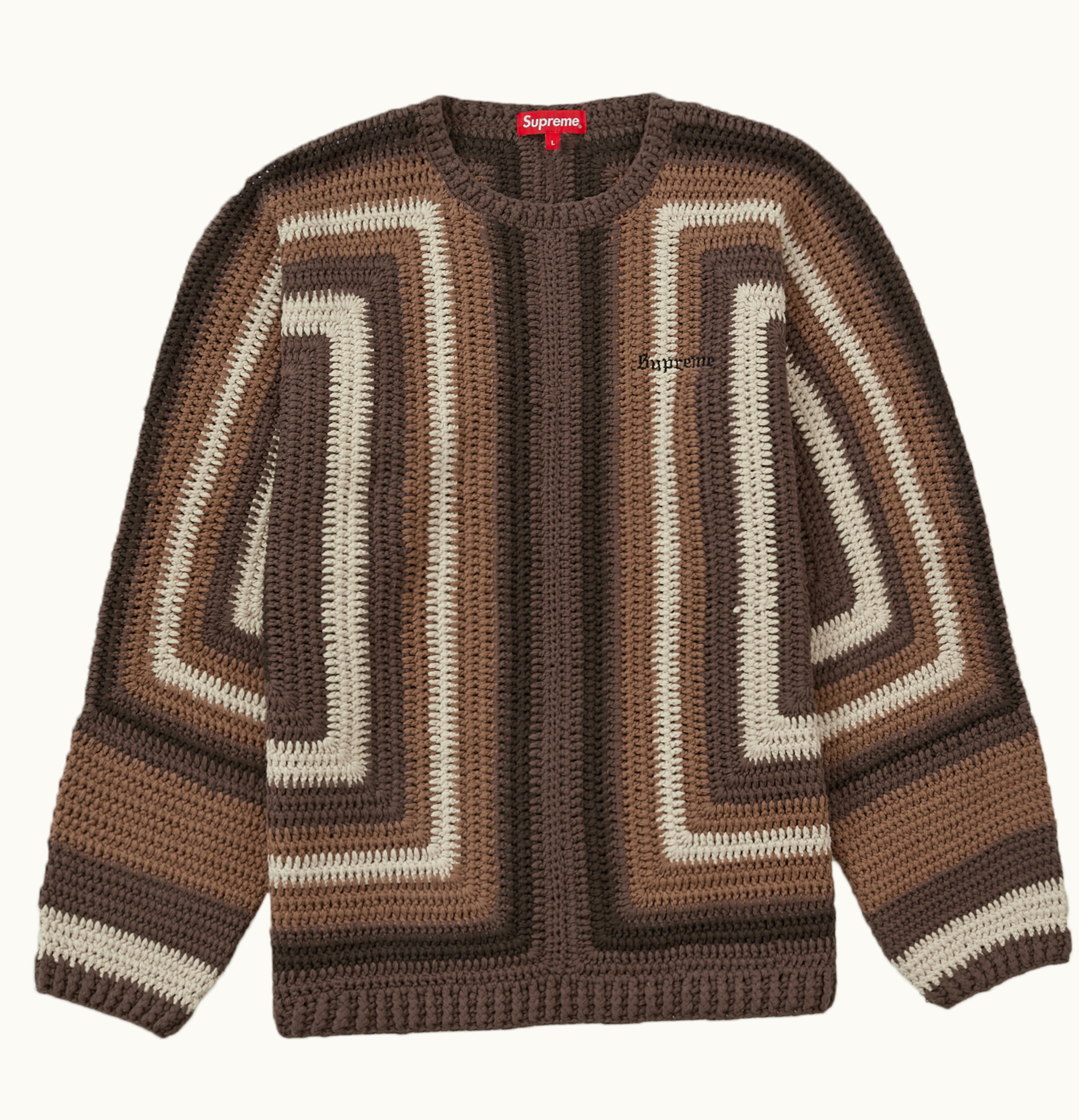 Supreme Supreme Hand Crocheted Sweater Brown