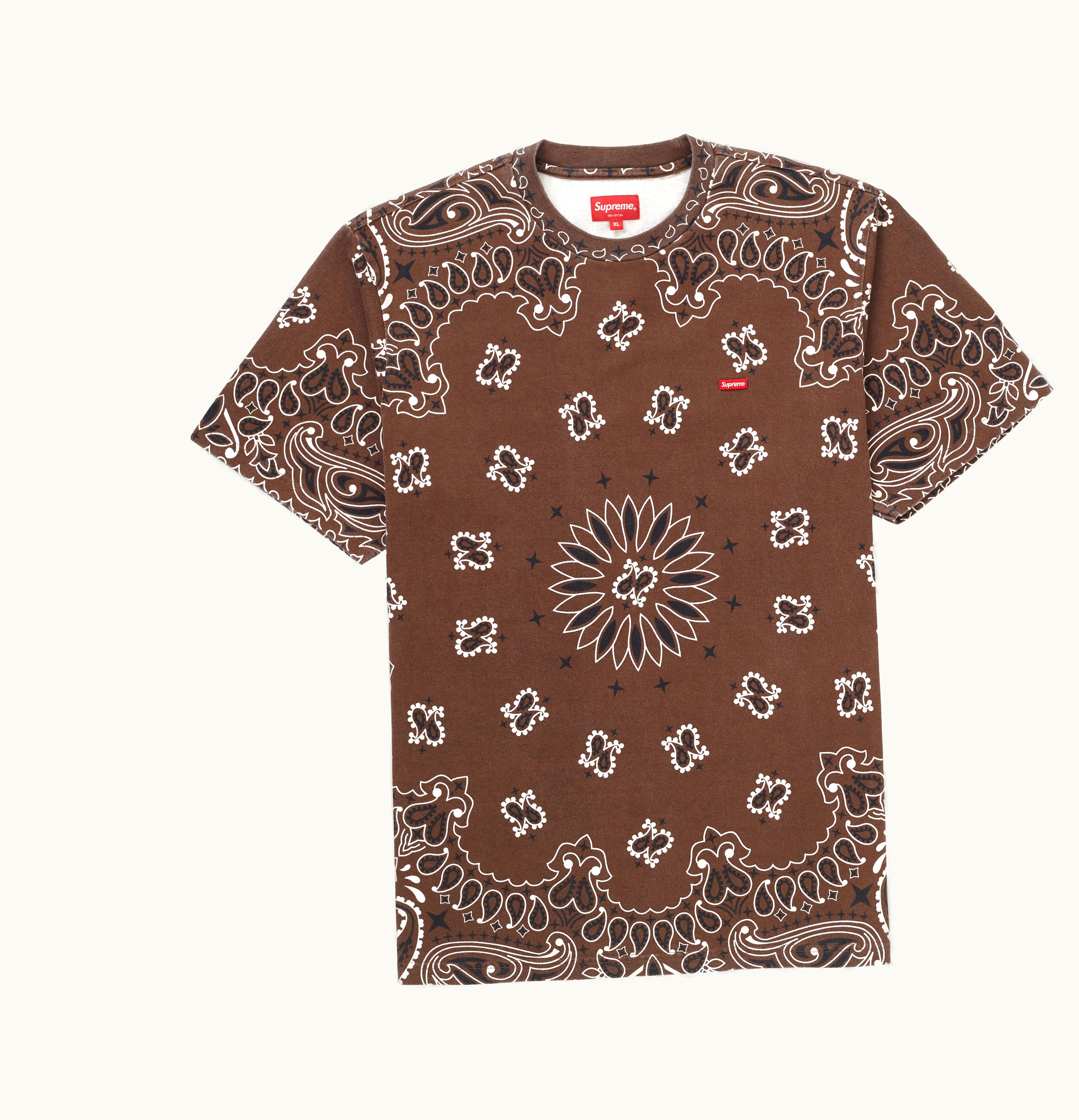Supreme Supreme Small Box Tee Brown Bandana