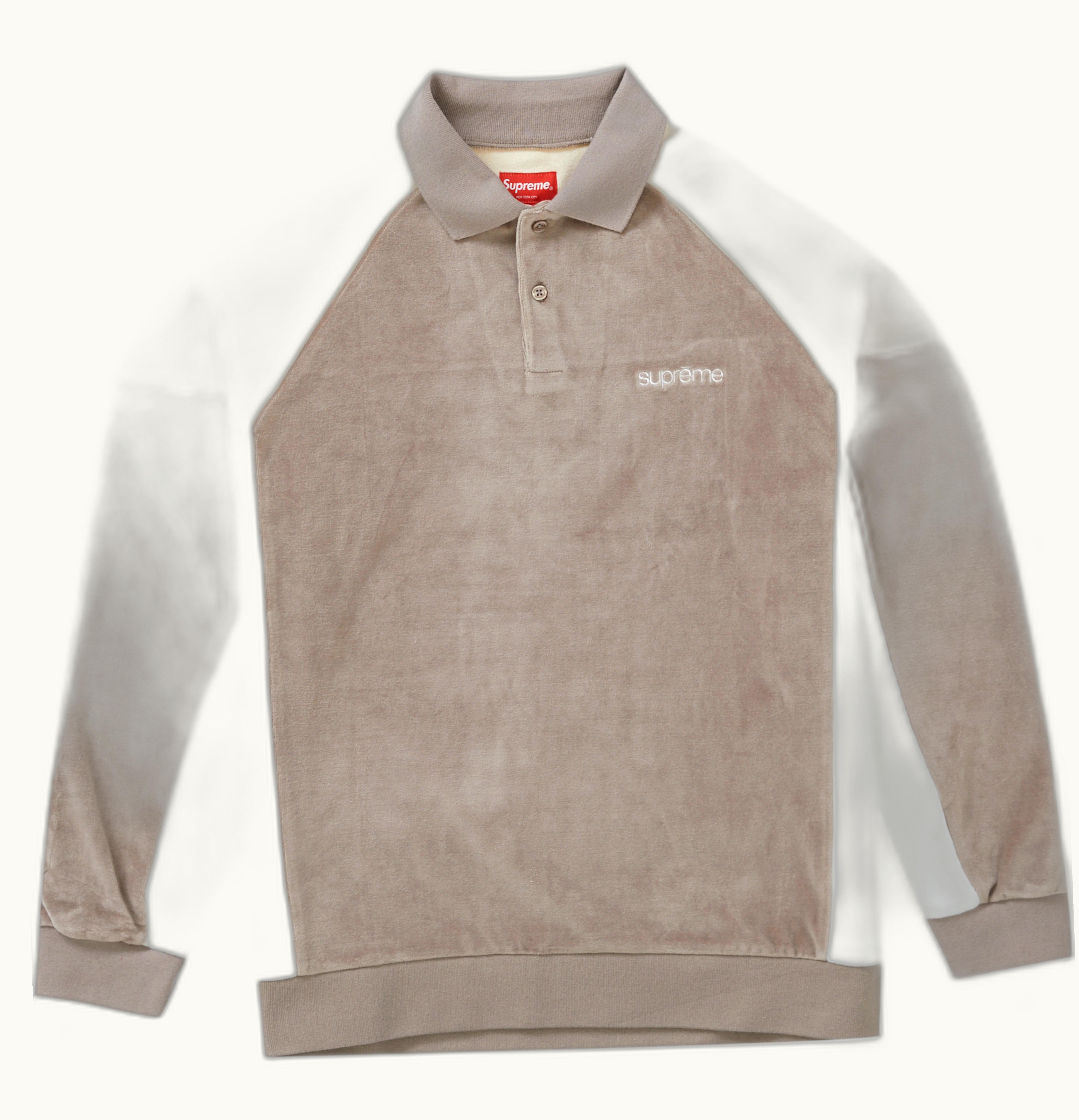 Supreme Supreme Paneled Velour L S Polo Light Brown