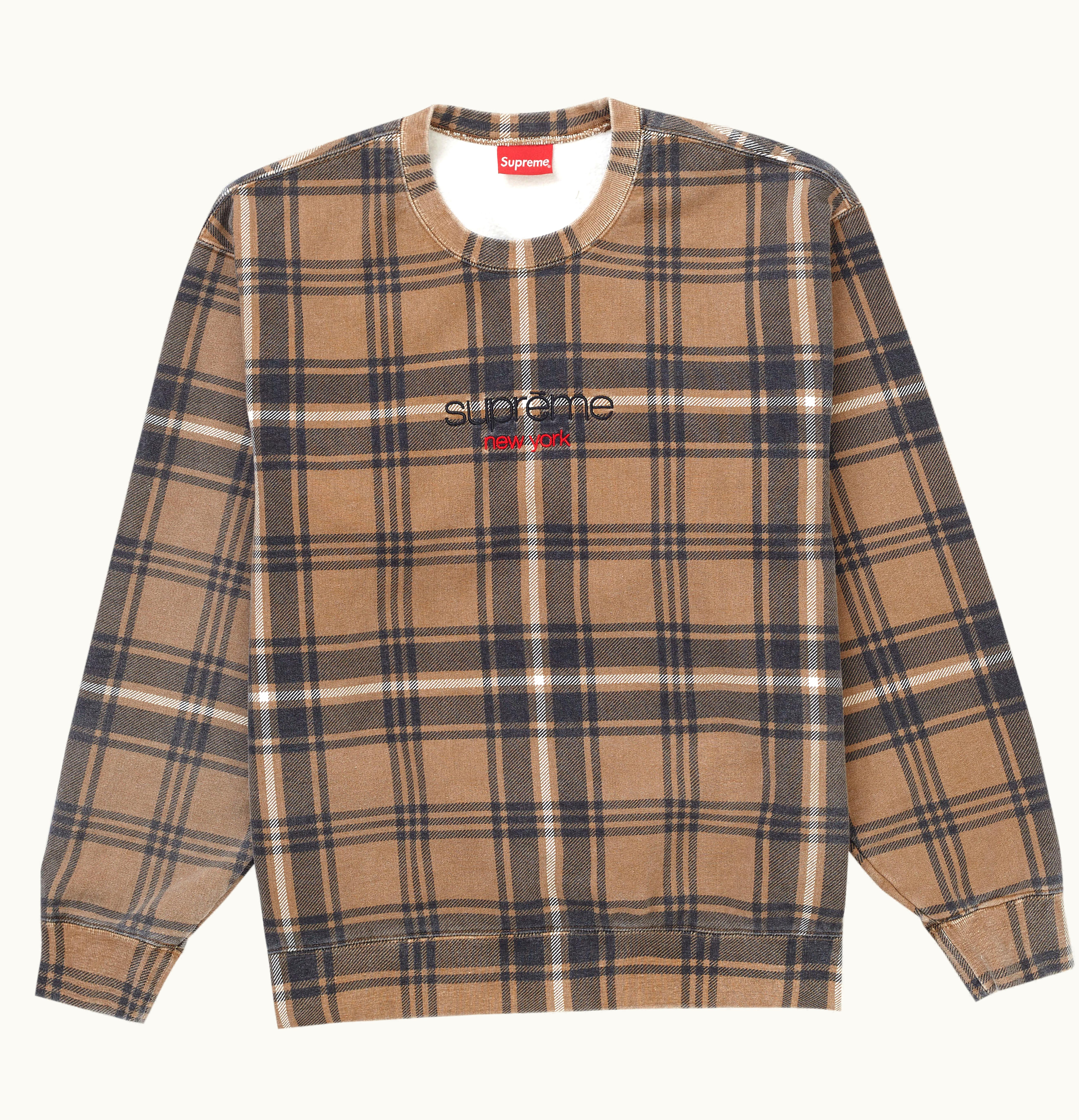 Supreme Supreme Plaid Crewneck Brown