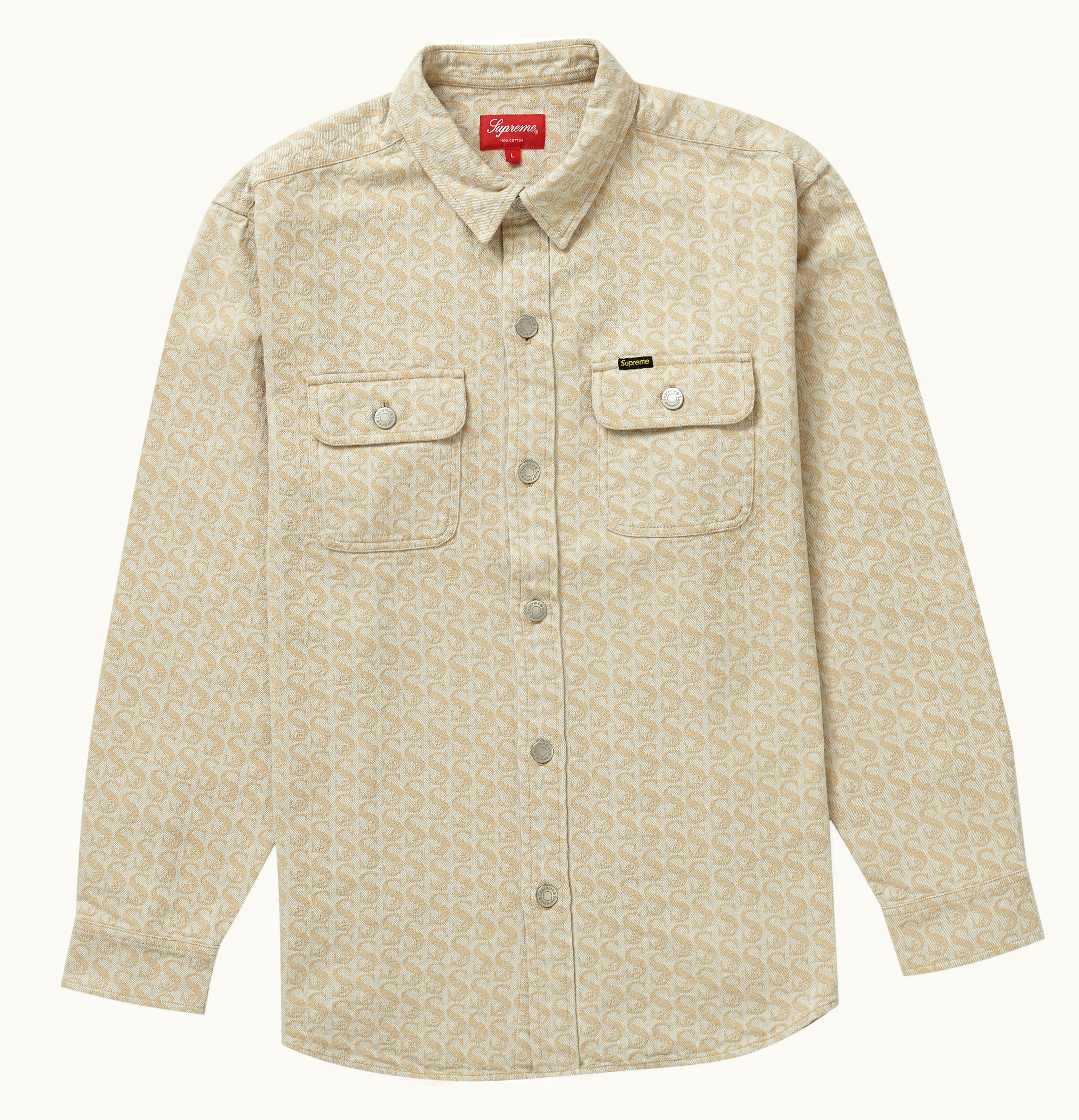 Supreme Supreme Monogram Denim Shirt Tan