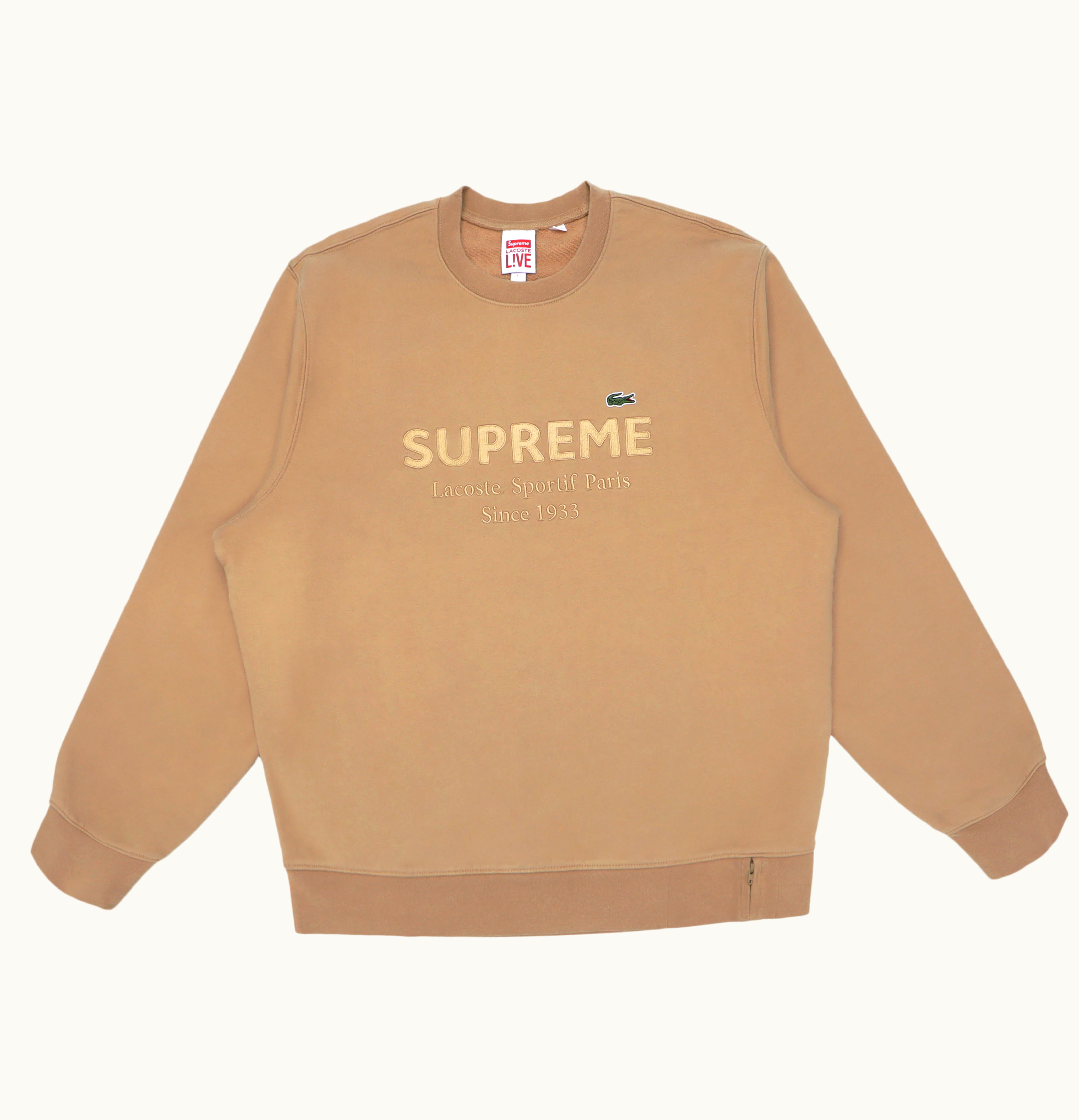 Supreme Supreme LACOSTE Crewneck Light Brown
