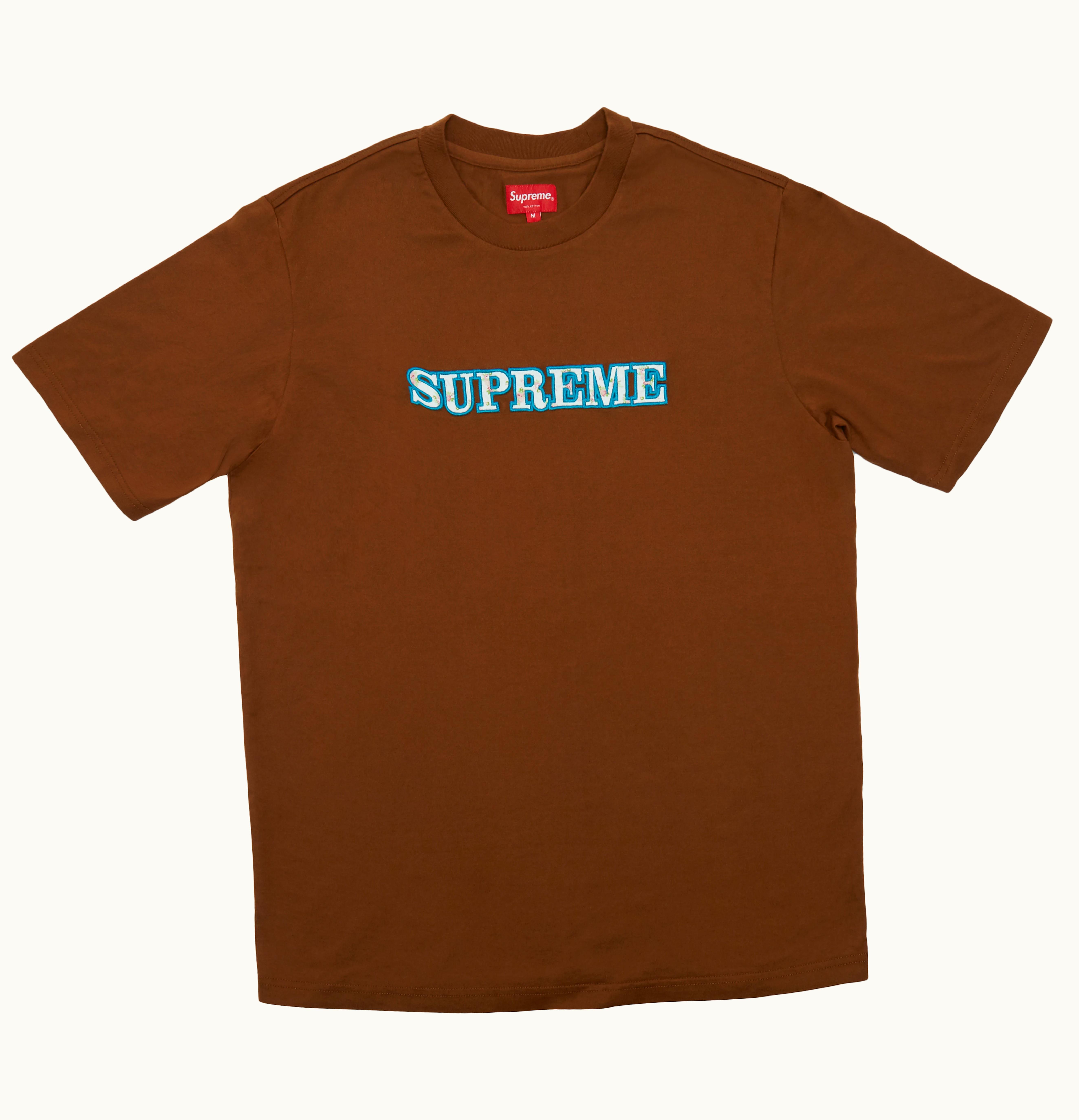 Supreme Supreme Floral Logo Tee Brown
