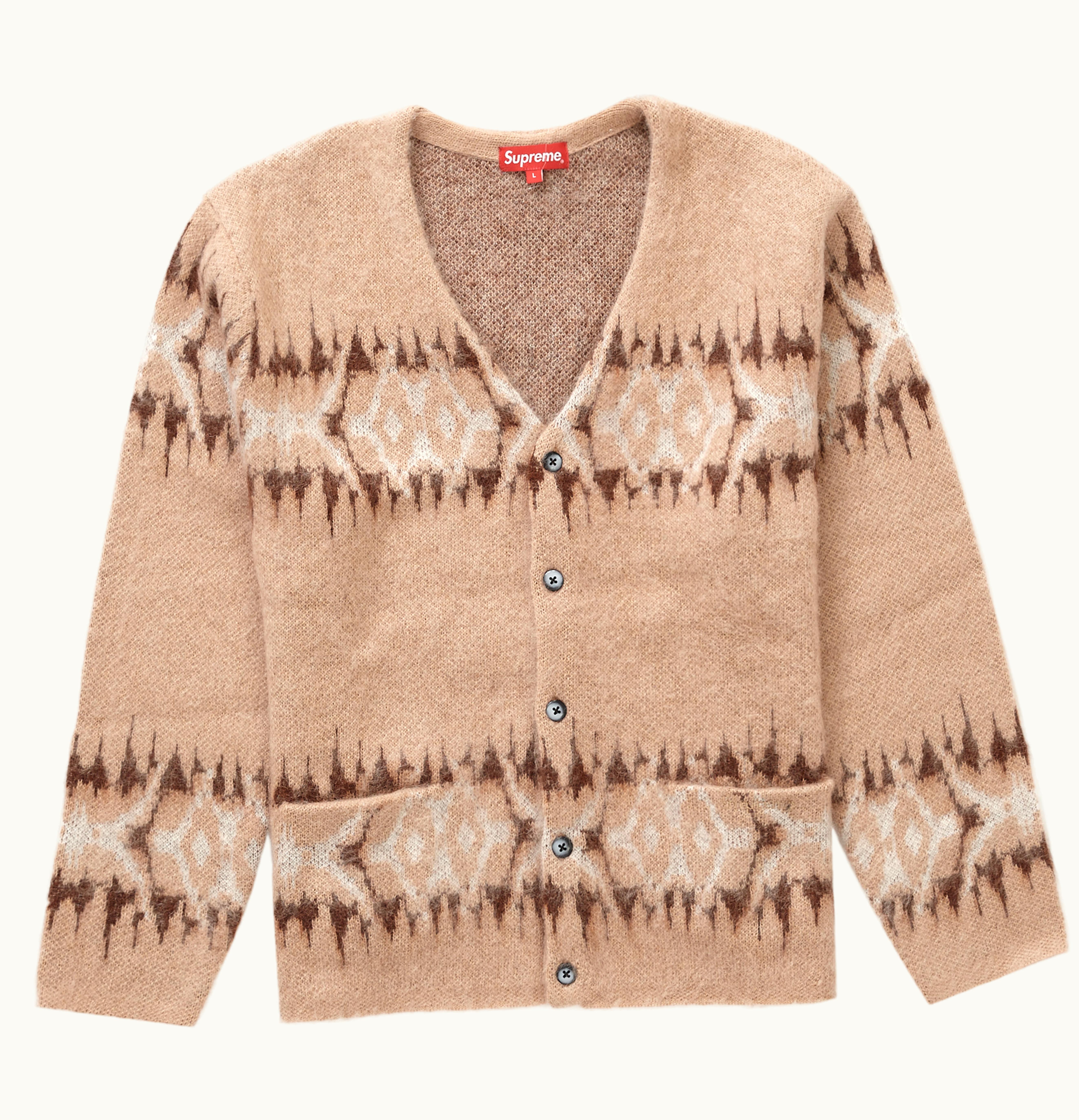 Supreme Supreme Abstract Stripe Cardigan Light Brown