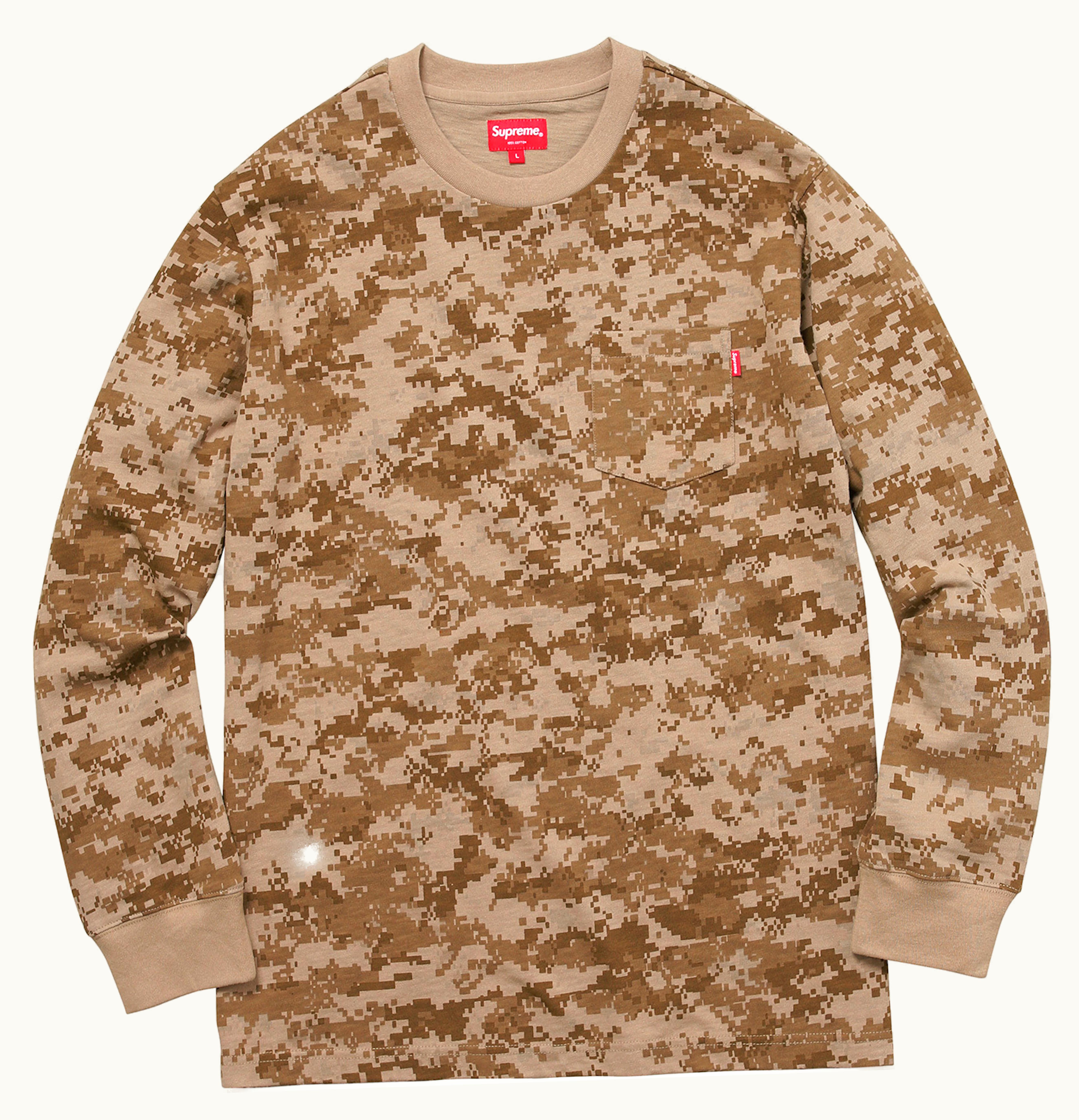 Supreme Supreme LS Pocket Tee Tan Digi Camo