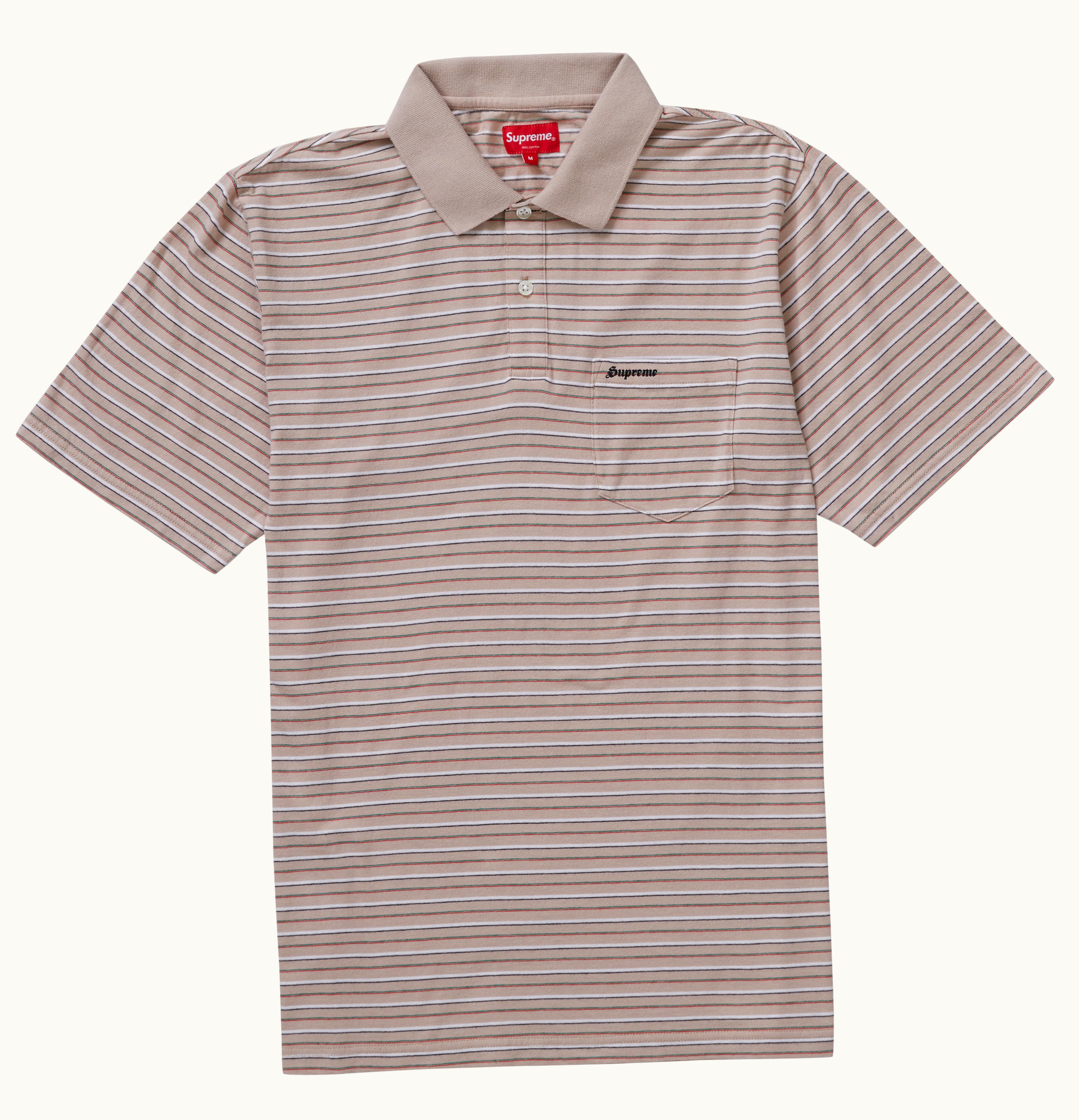 Supreme Supreme Thin Stripe Polo Tan