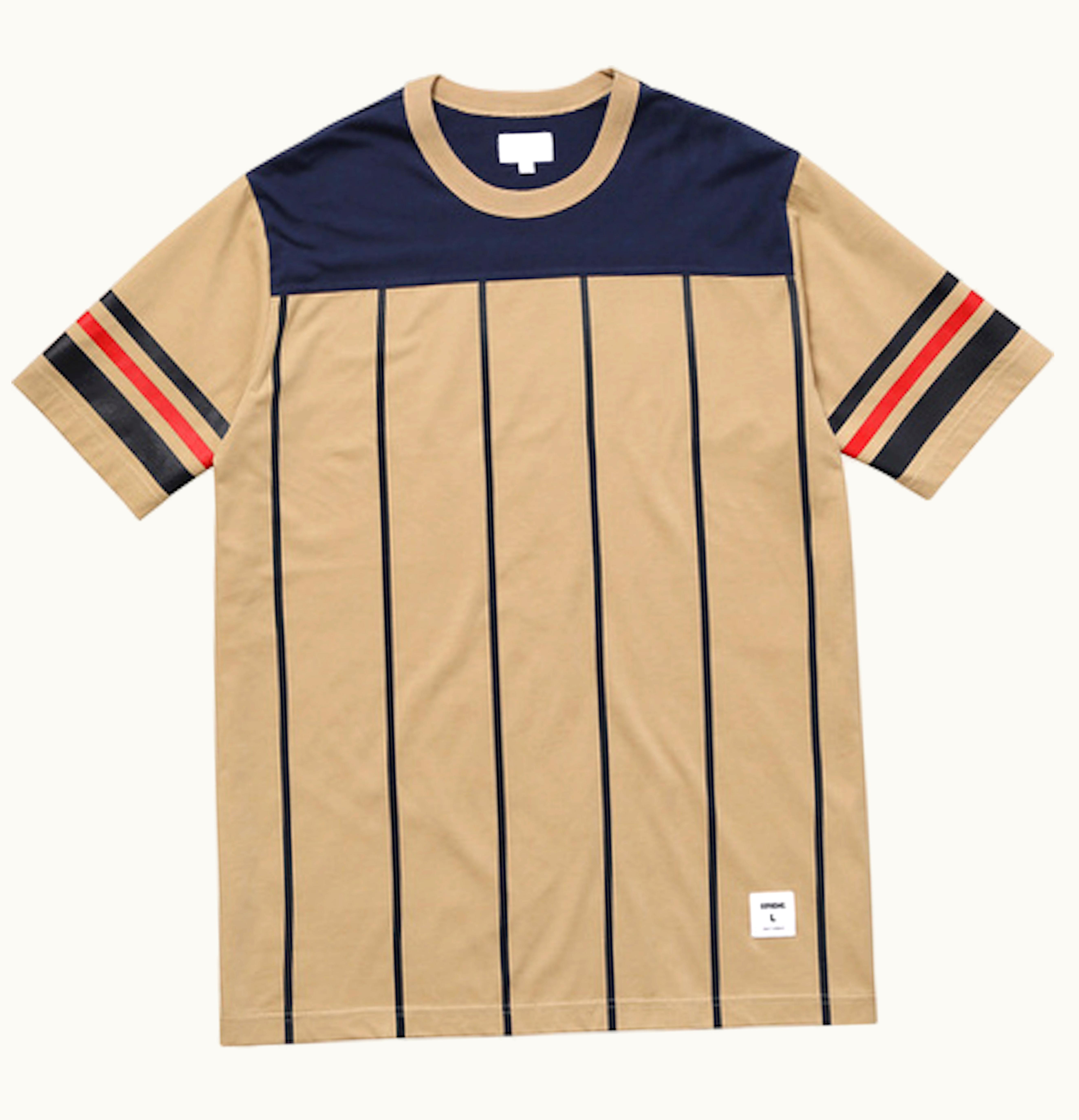 Supreme Supreme Pinstripe SS Football Top Tan