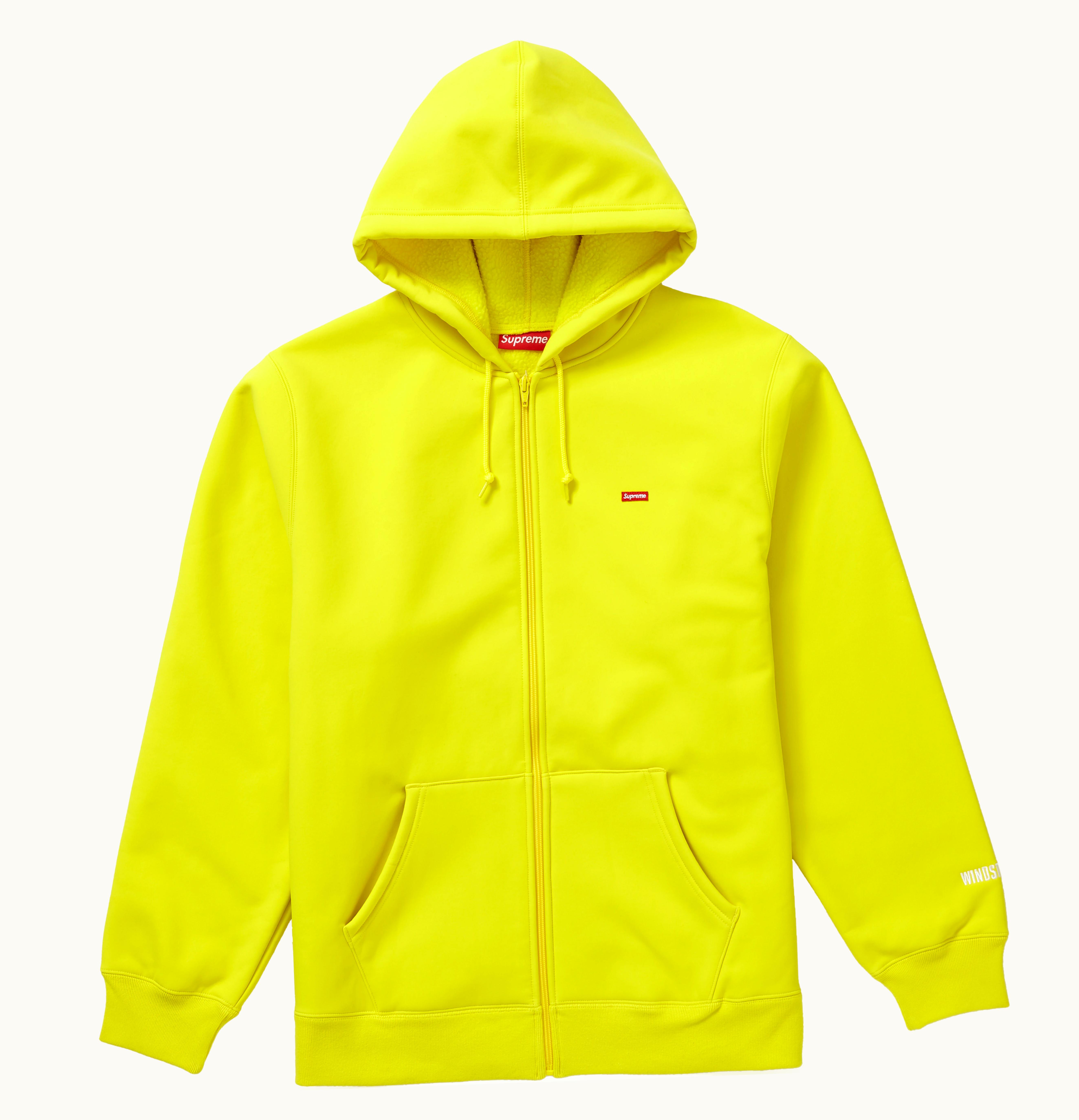 Supreme Supreme WINDSTOPPER Zip Up Hooded Sweatshirt FW19 Bright Yellow