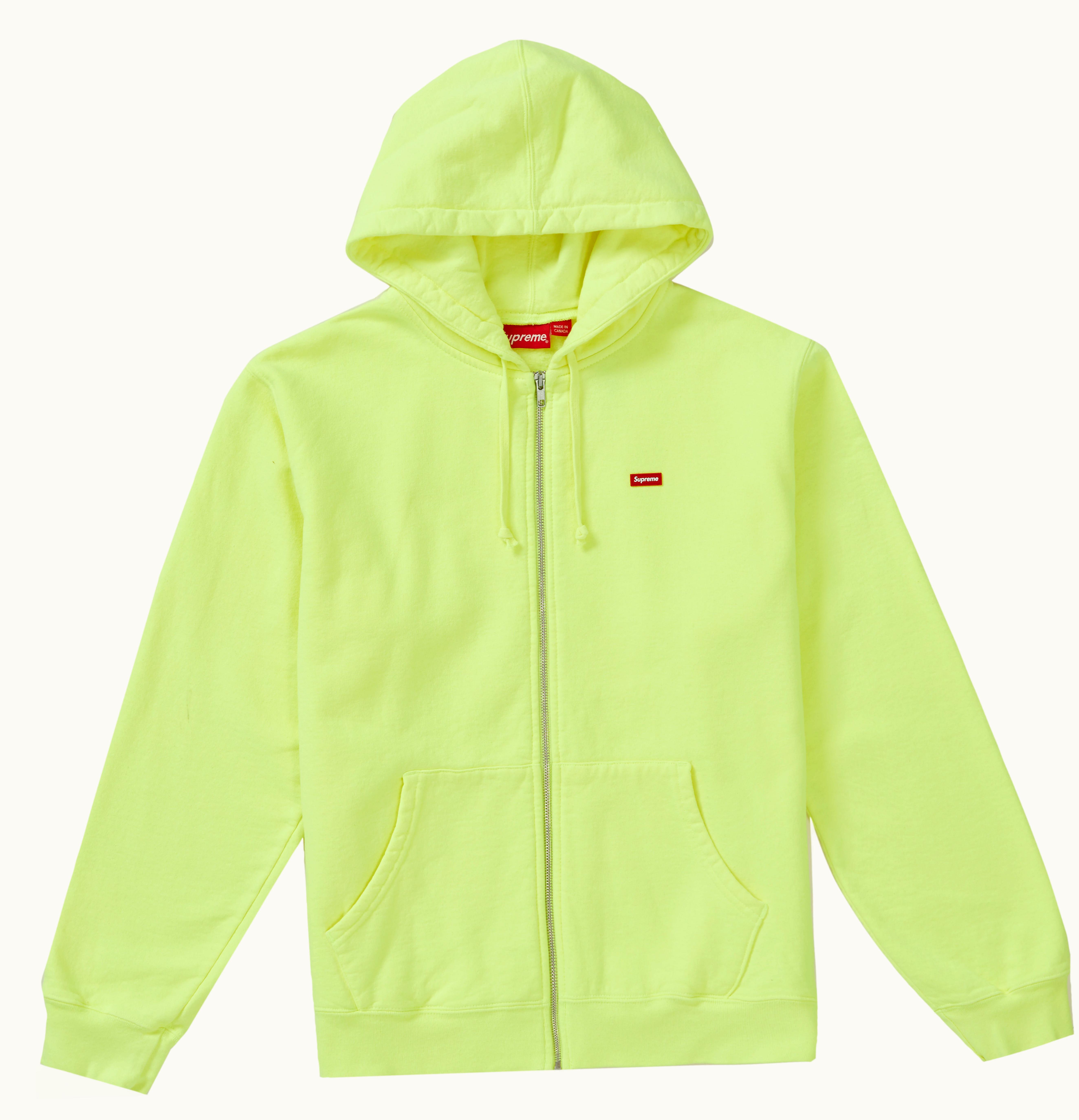 Supreme Supreme Small Box Zip Up Sweatshirt SS19 Bright Yellow