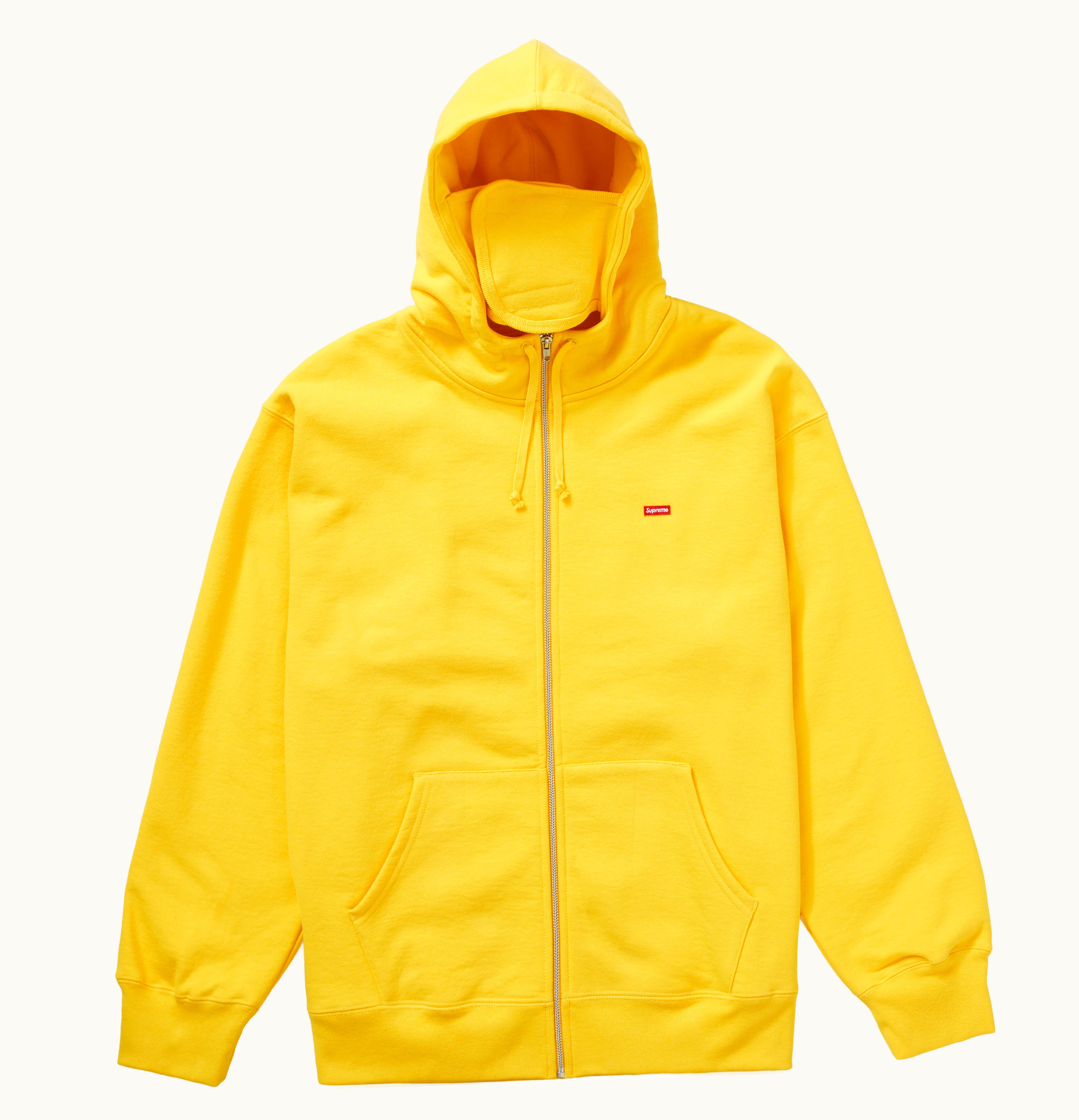 Supreme Supreme Small Box Facemask Zip Up Hooded Sweatshirt Yellow