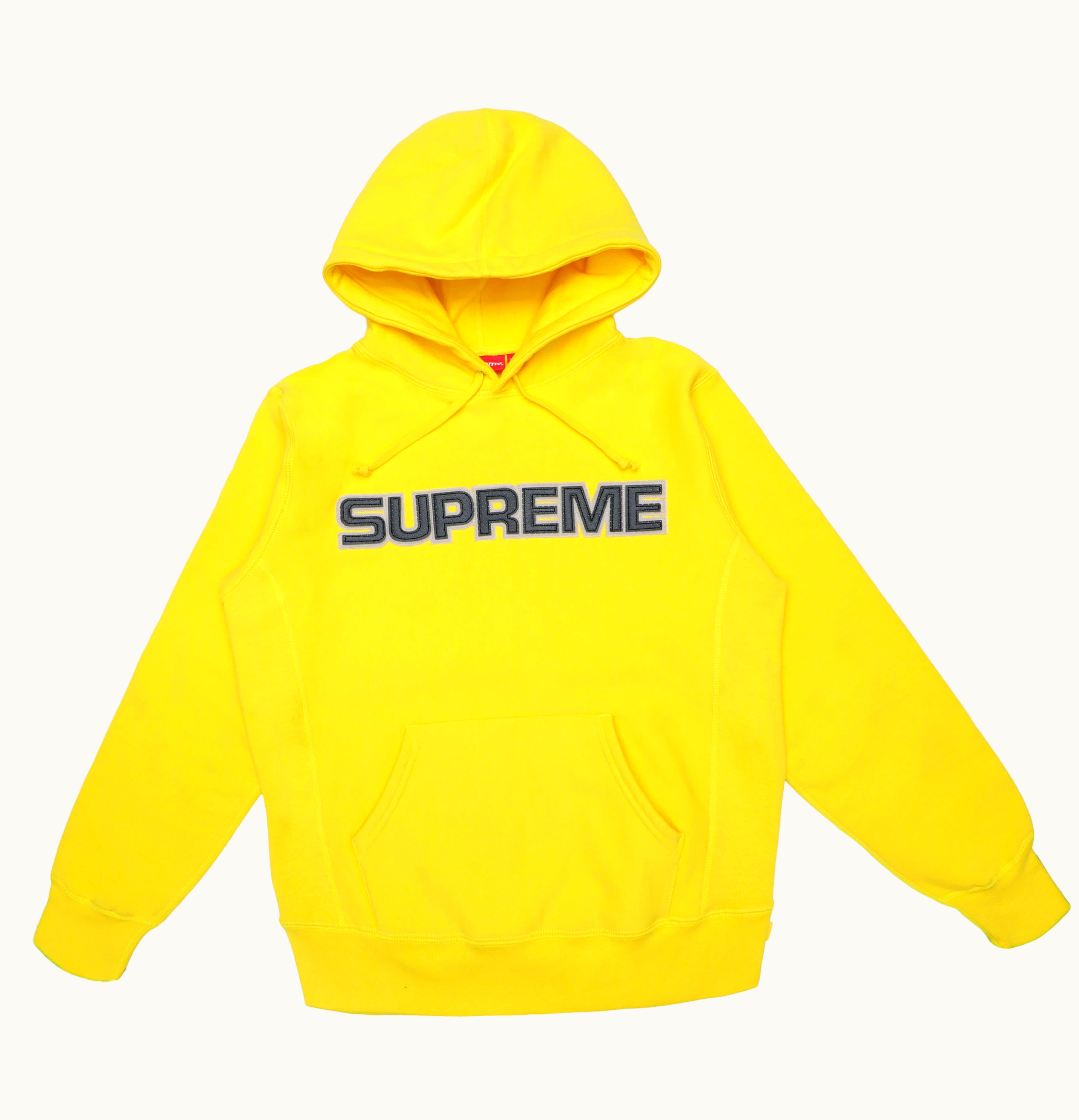 Supreme Supreme Perforated Leather Hooded Sweatshirt Yellow