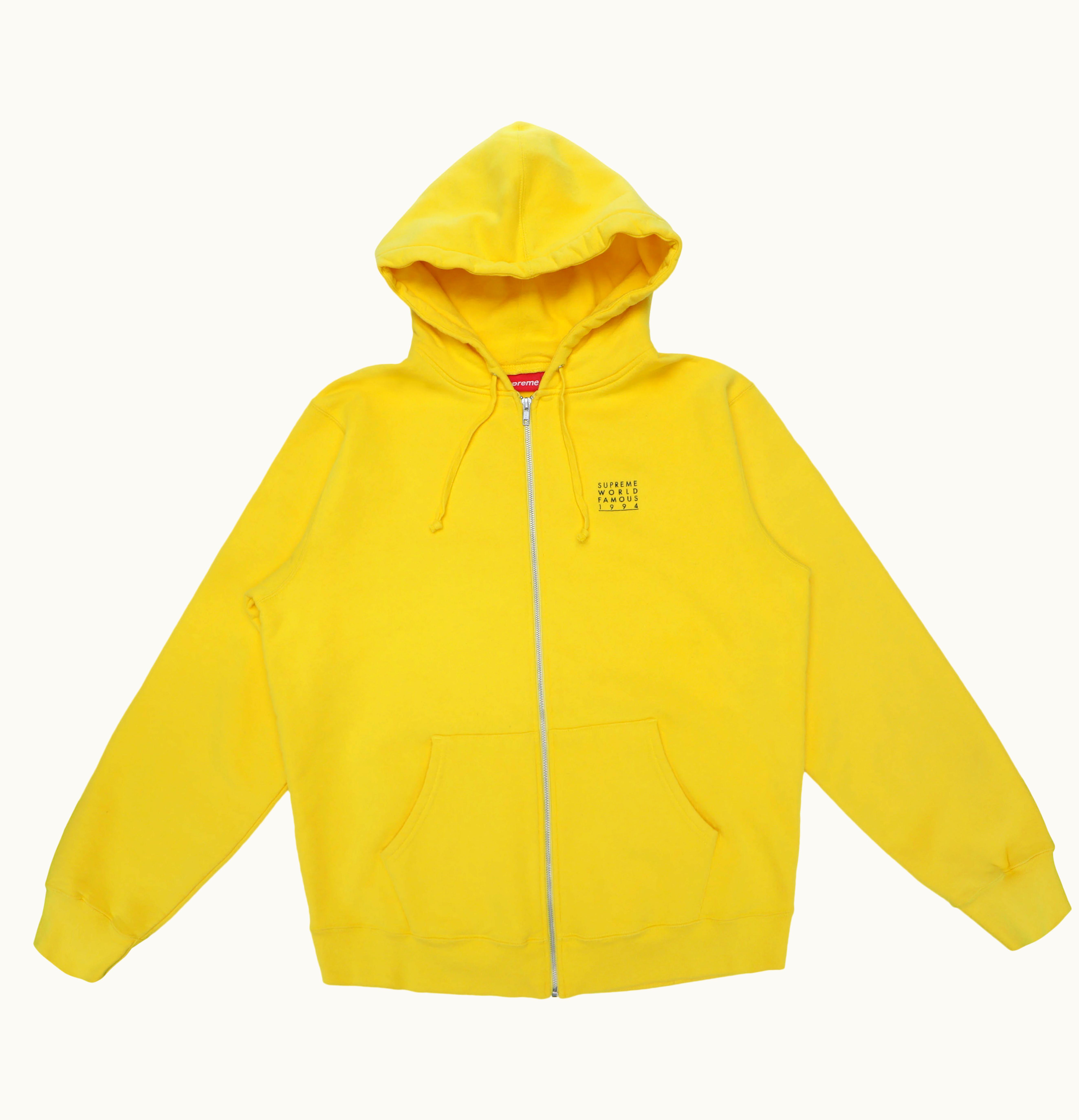 Supreme Supreme World Famous Zip Up Hooded Sweatshirt Yellow