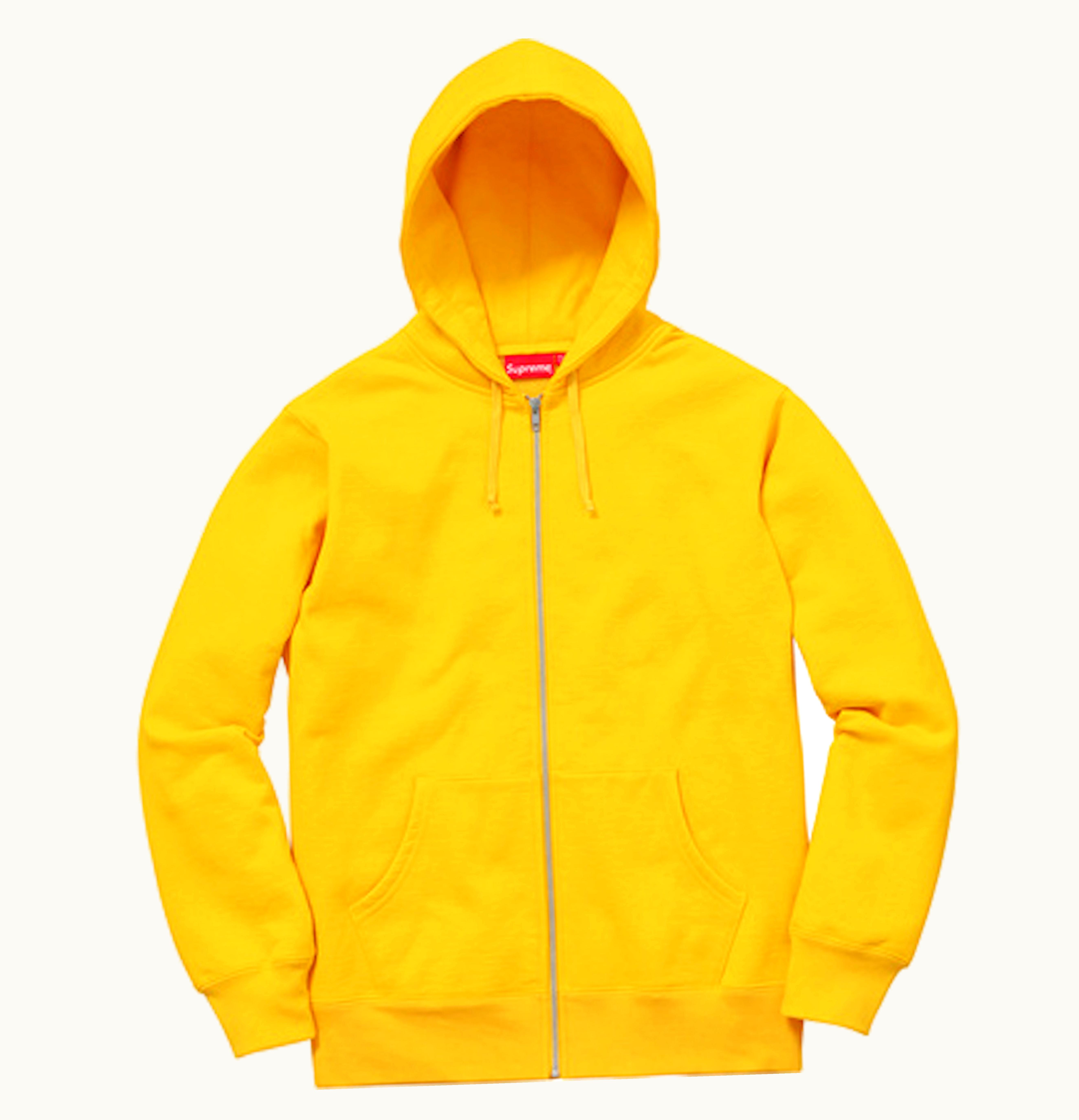 Supreme Supreme Rib Logo Zip Up Hoodie Yellow