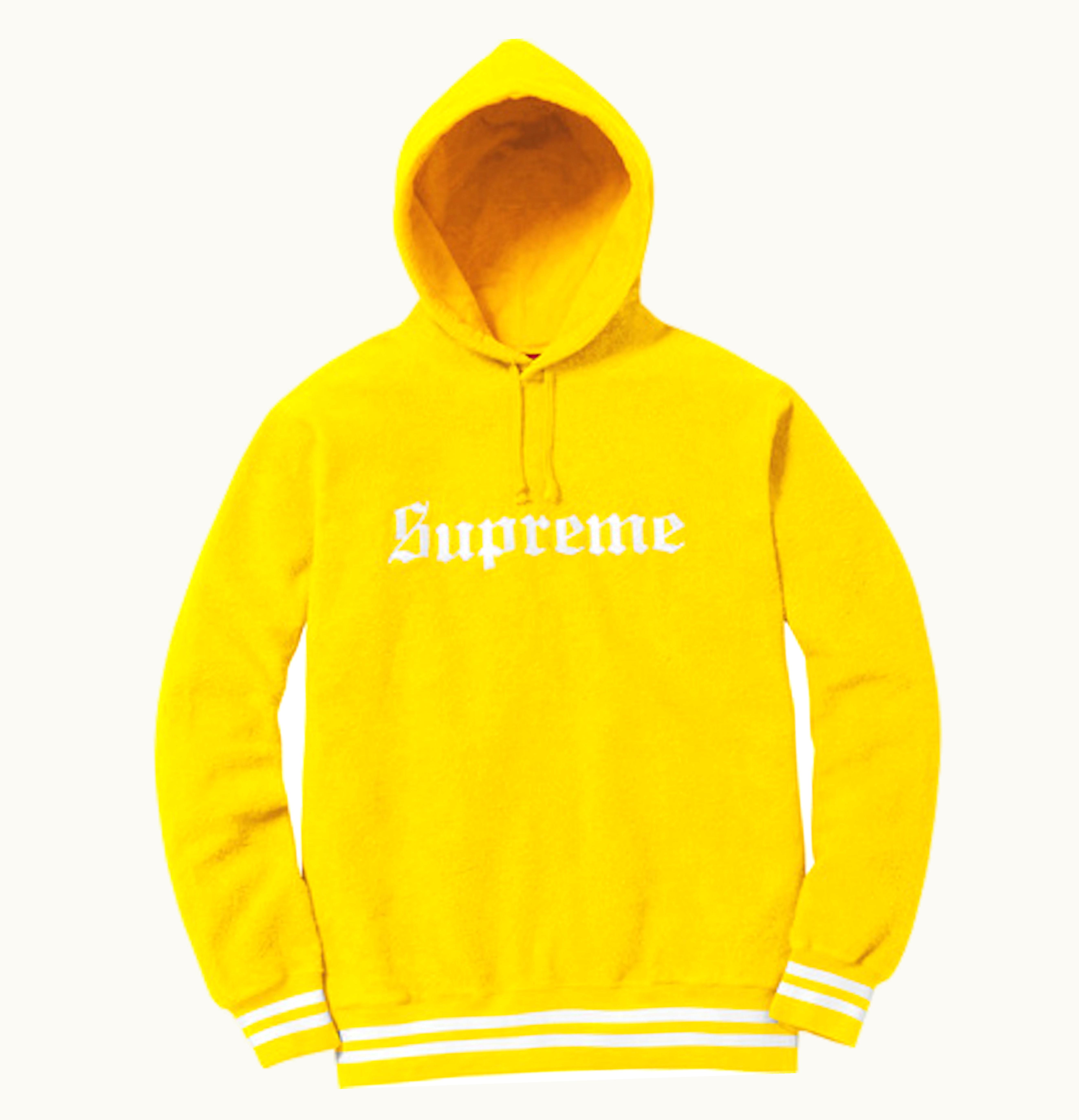 Supreme Supreme Reverse Fleece Hooded Sweatshirt Yellow