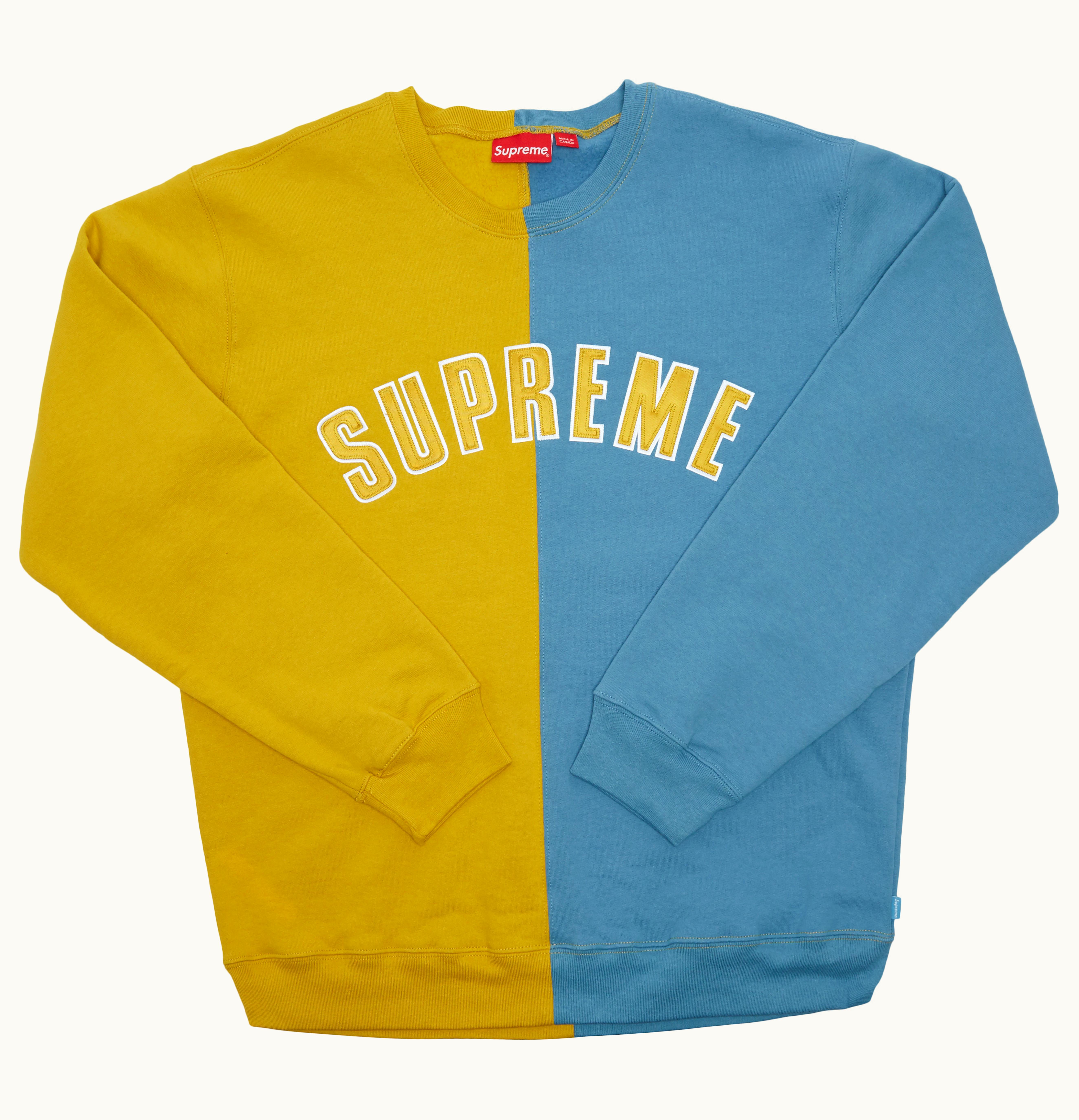 Supreme Supreme Split Crewneck Sweatshirt Mustard