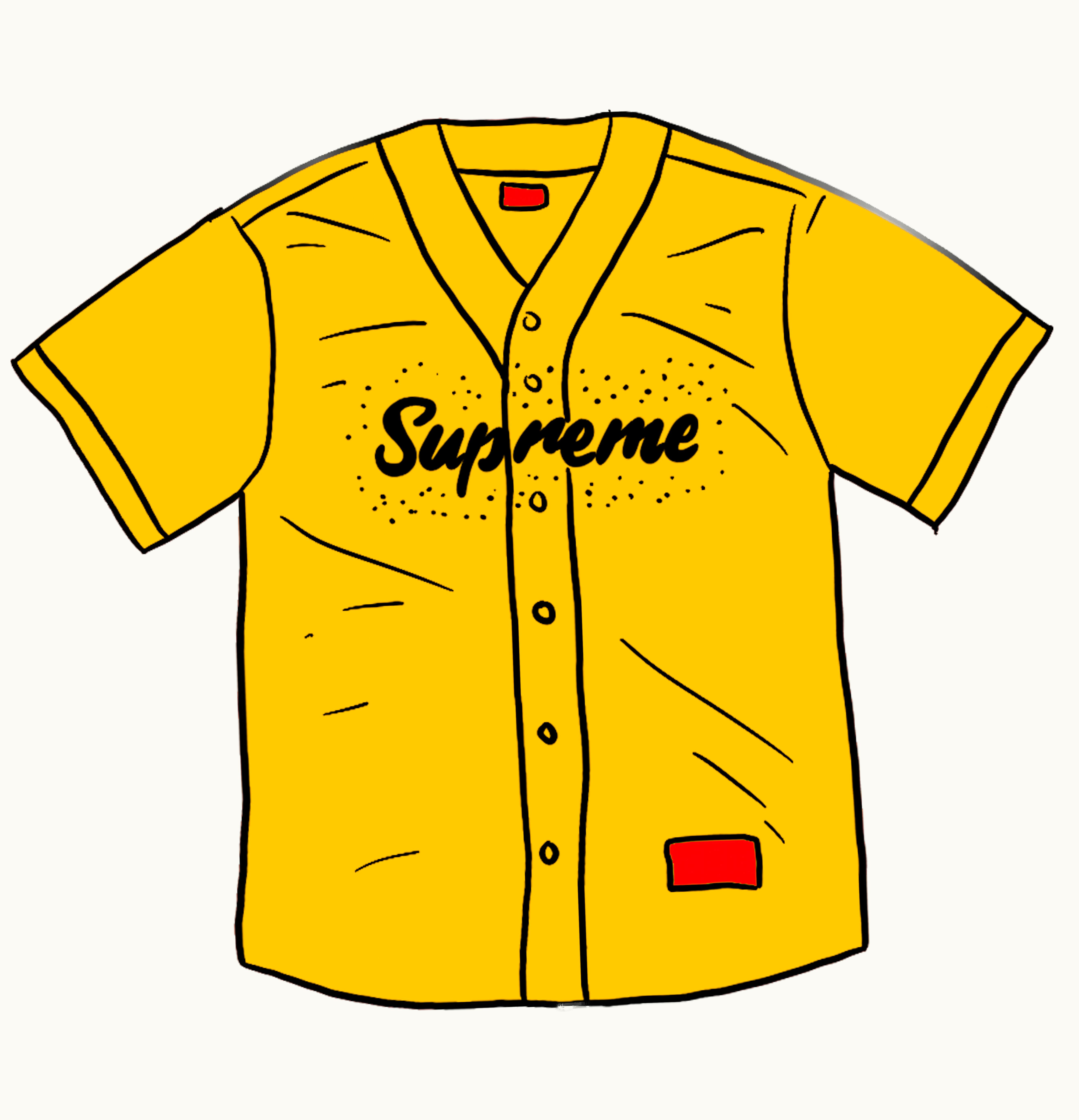 Supreme Supreme Rhinestone Baseball Jersey Yellow