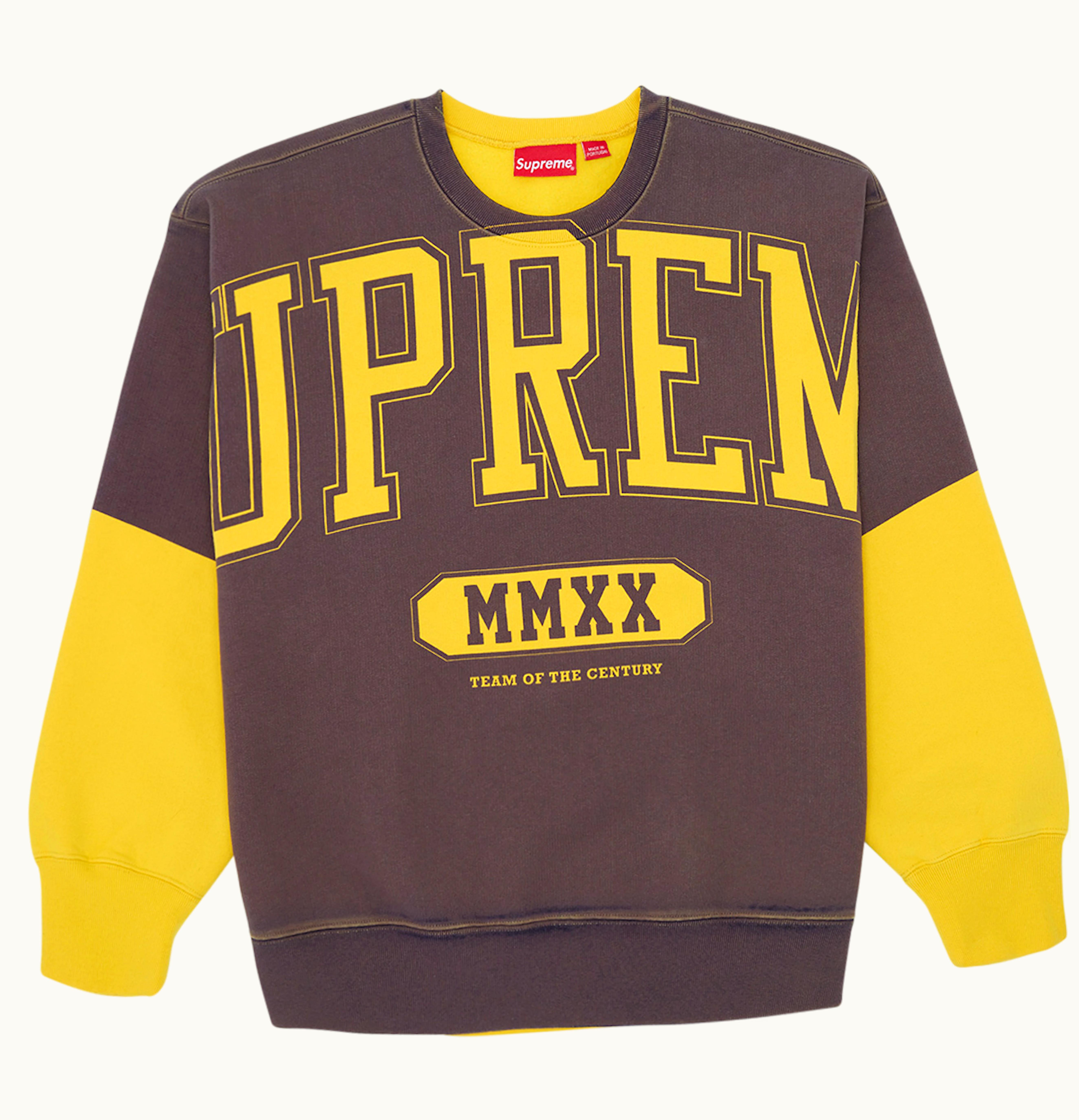 Supreme Supreme Overprint Crewneck Yellow