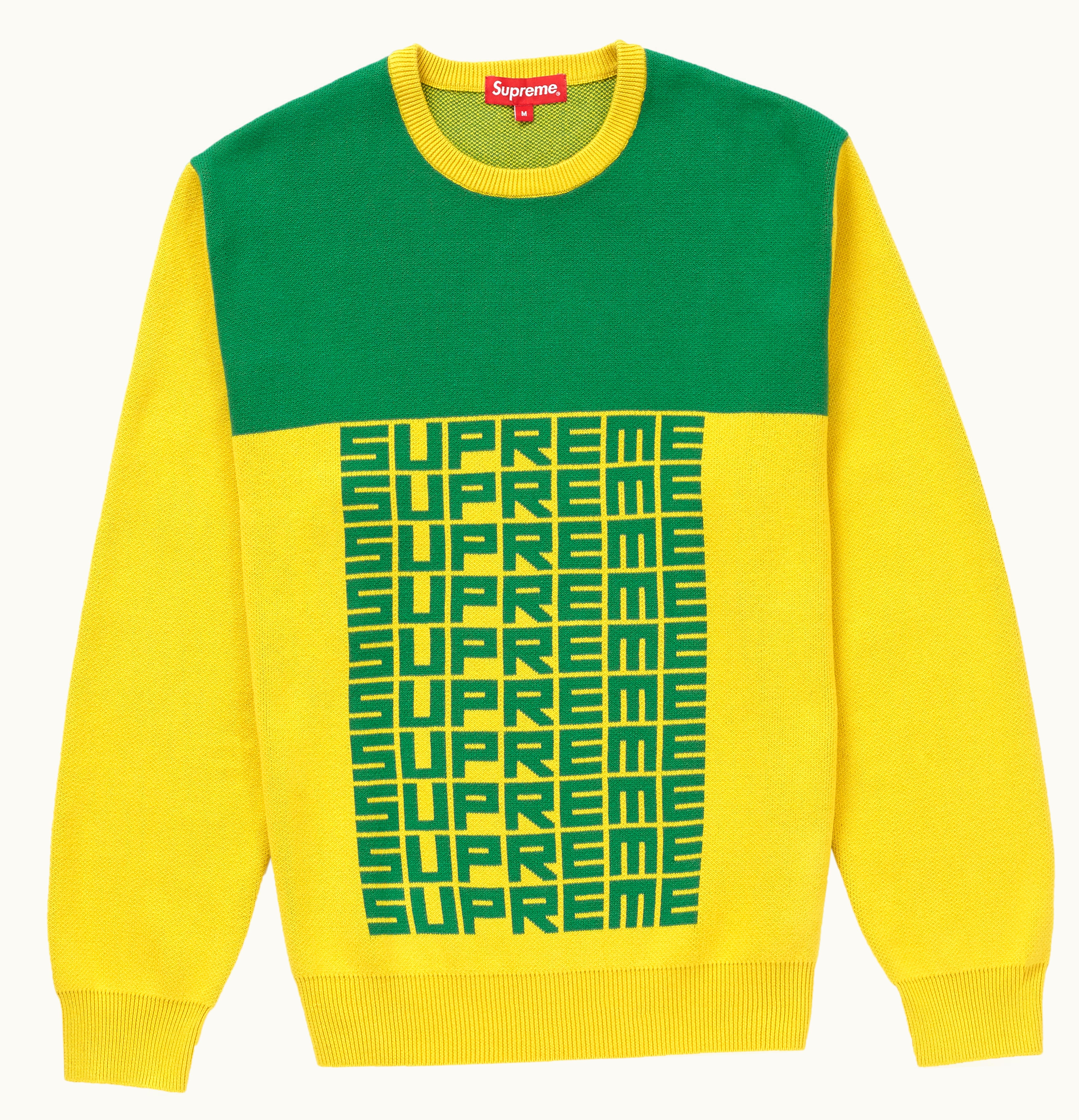 Supreme Supreme Logo Repeat Sweater Yellow