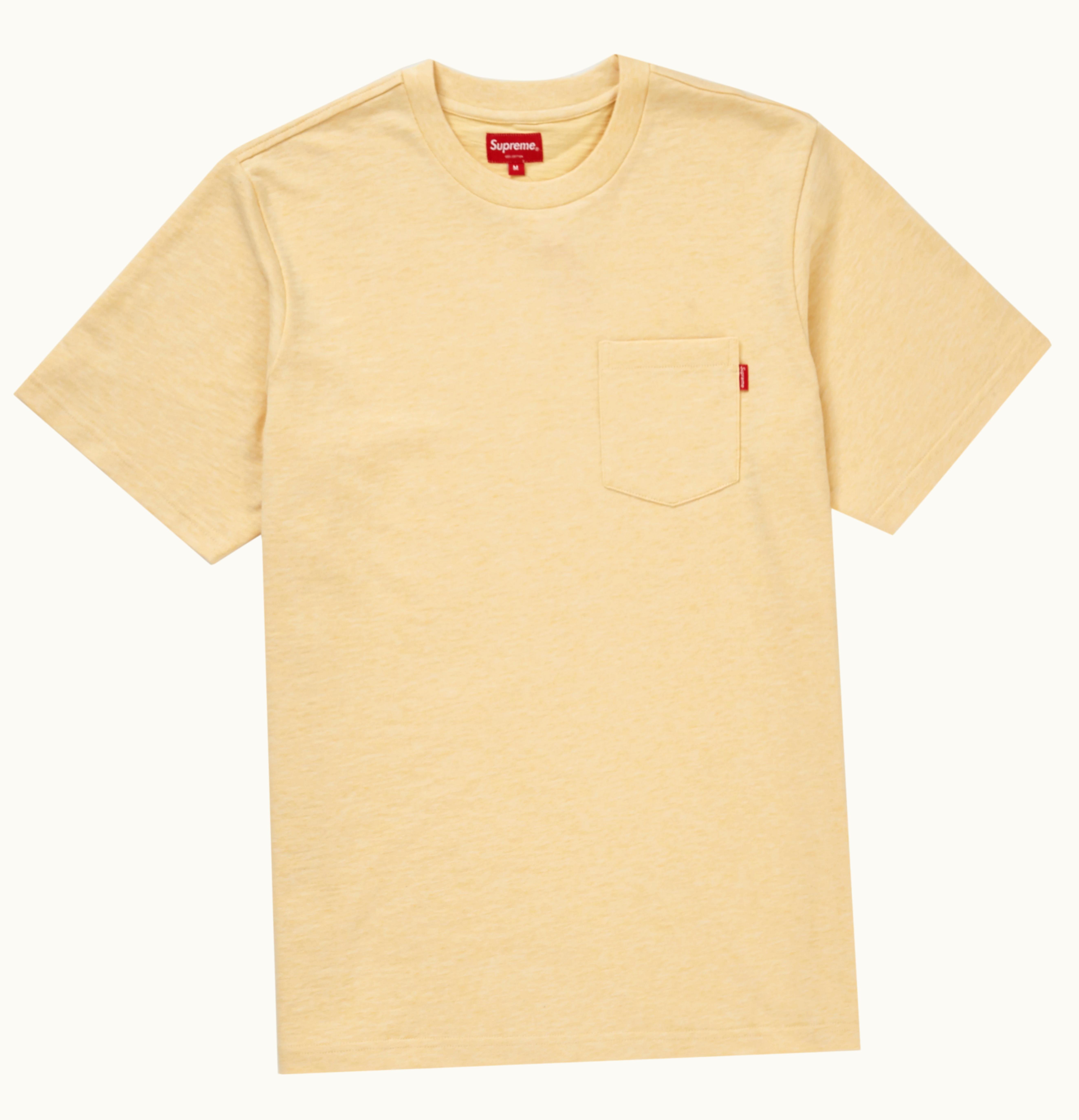 Supreme Supreme S S Pocket Tee Heather Pale Yellow