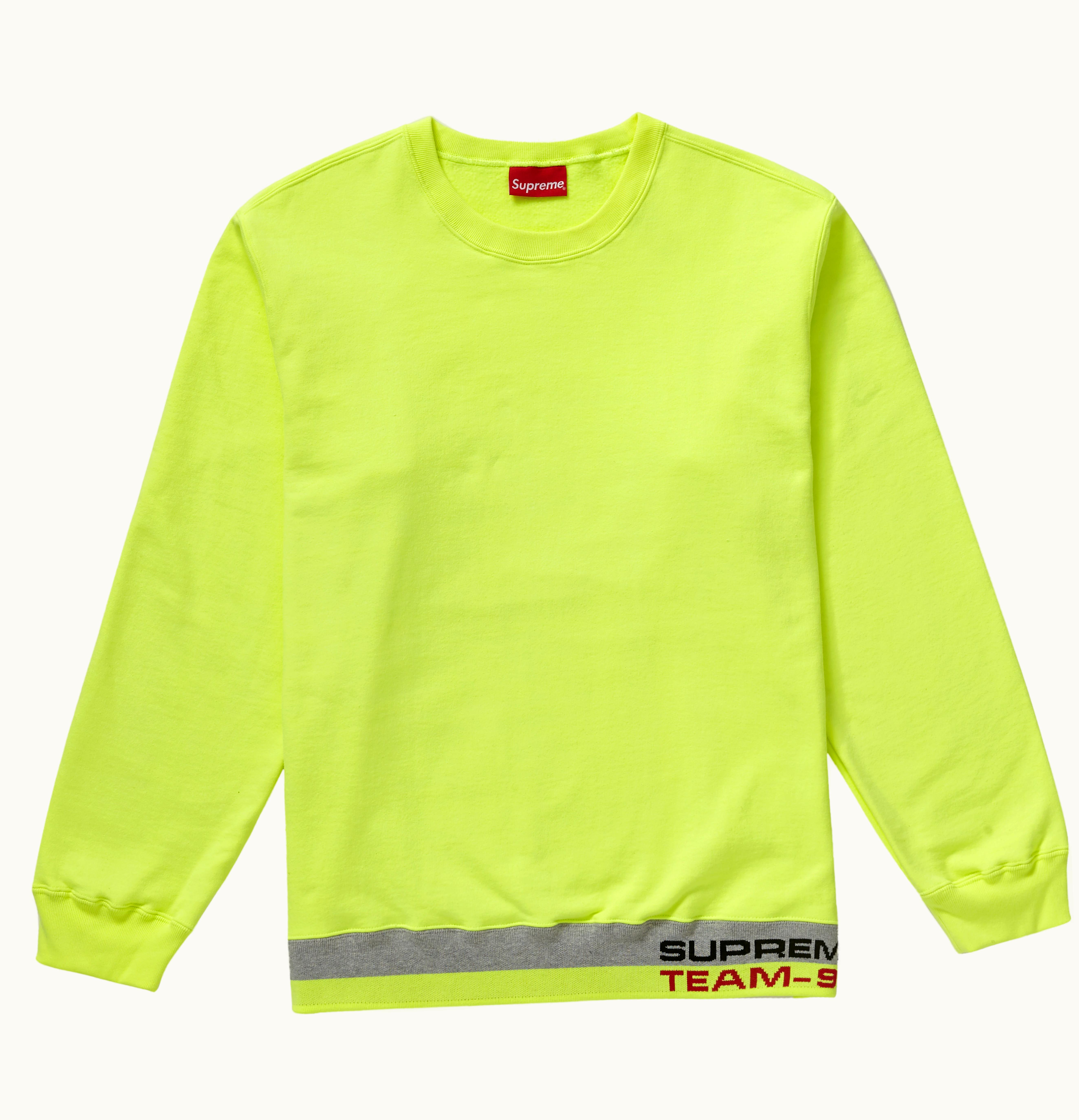 Supreme Supreme Rib Stripe Crewneck Bright Yellow