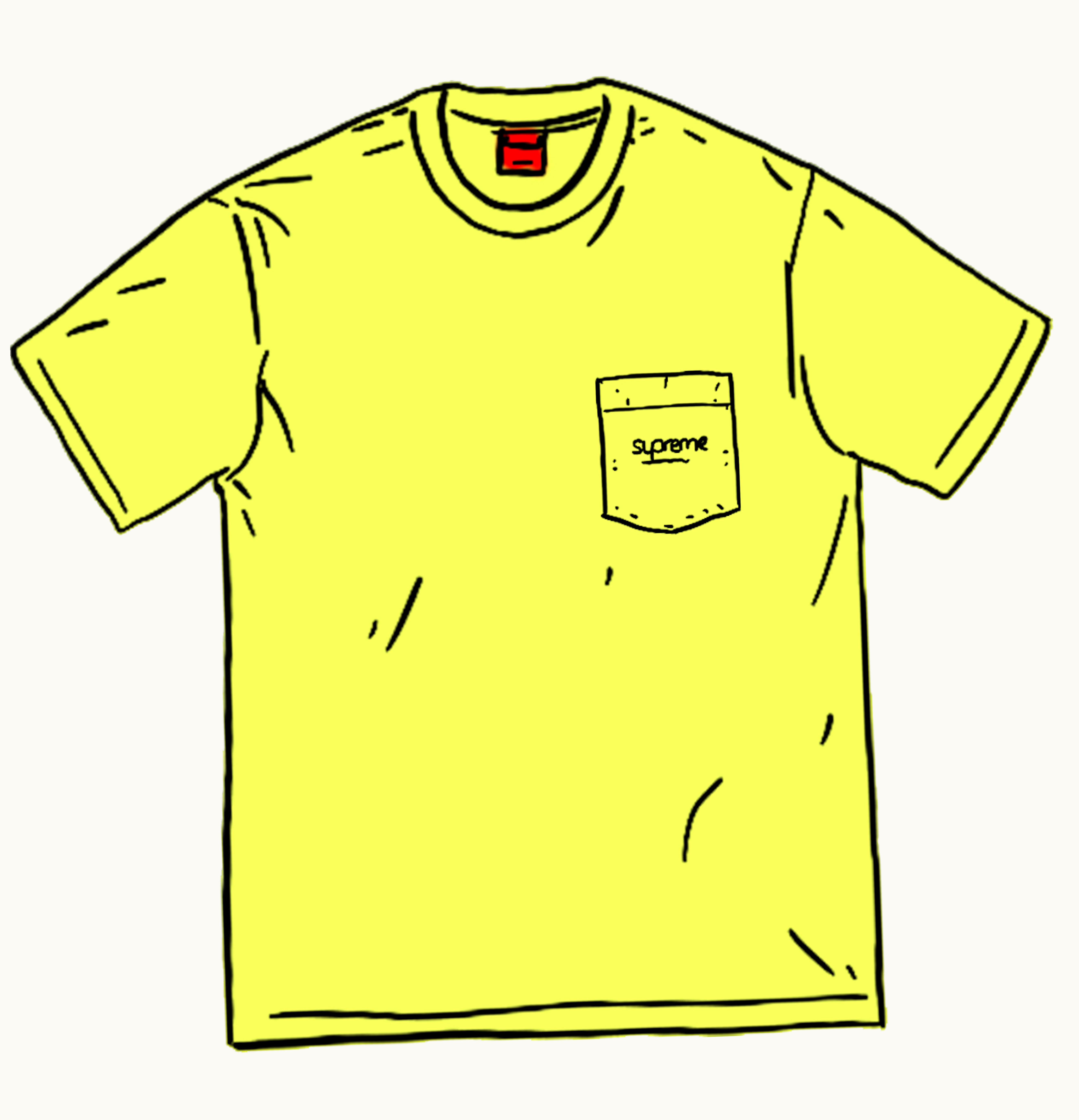 Supreme Supreme Overdyed Pocket Tee SS20 Bright Yellow