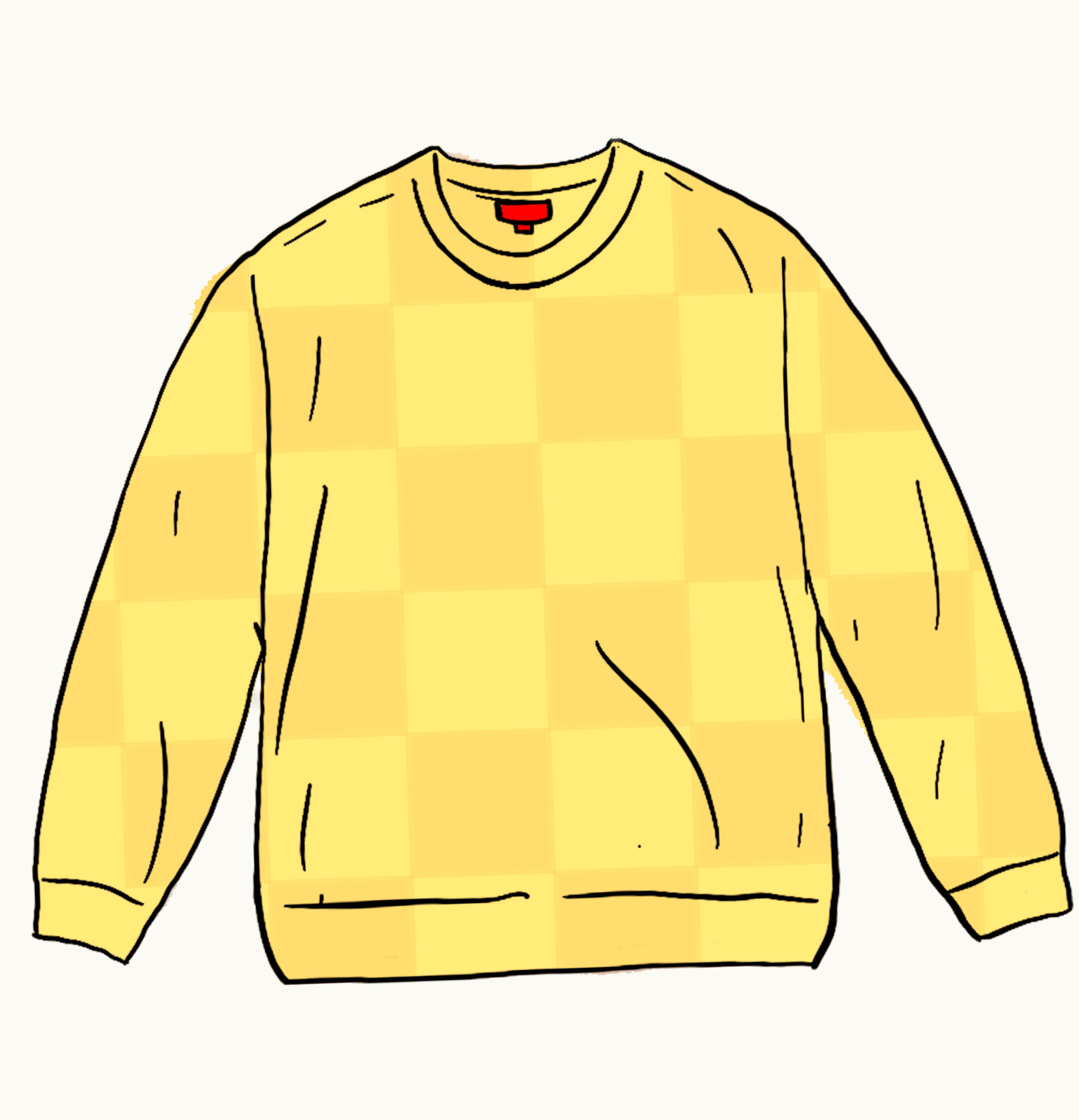 Supreme Supreme Tonal Checkerboard Small Box Sweater Yellow