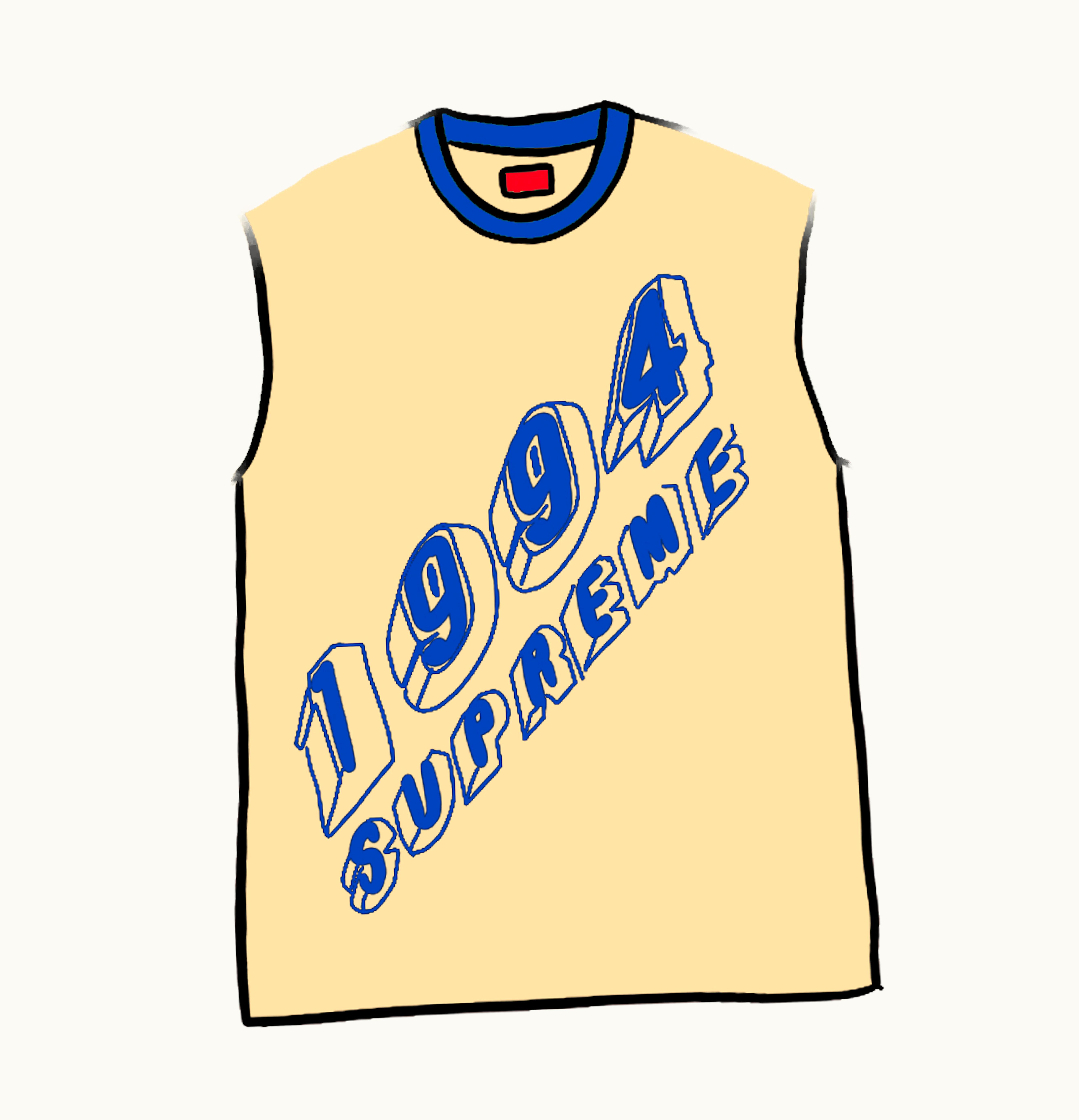 Supreme Supreme Bevel Text Ringer Tee Light Yellow