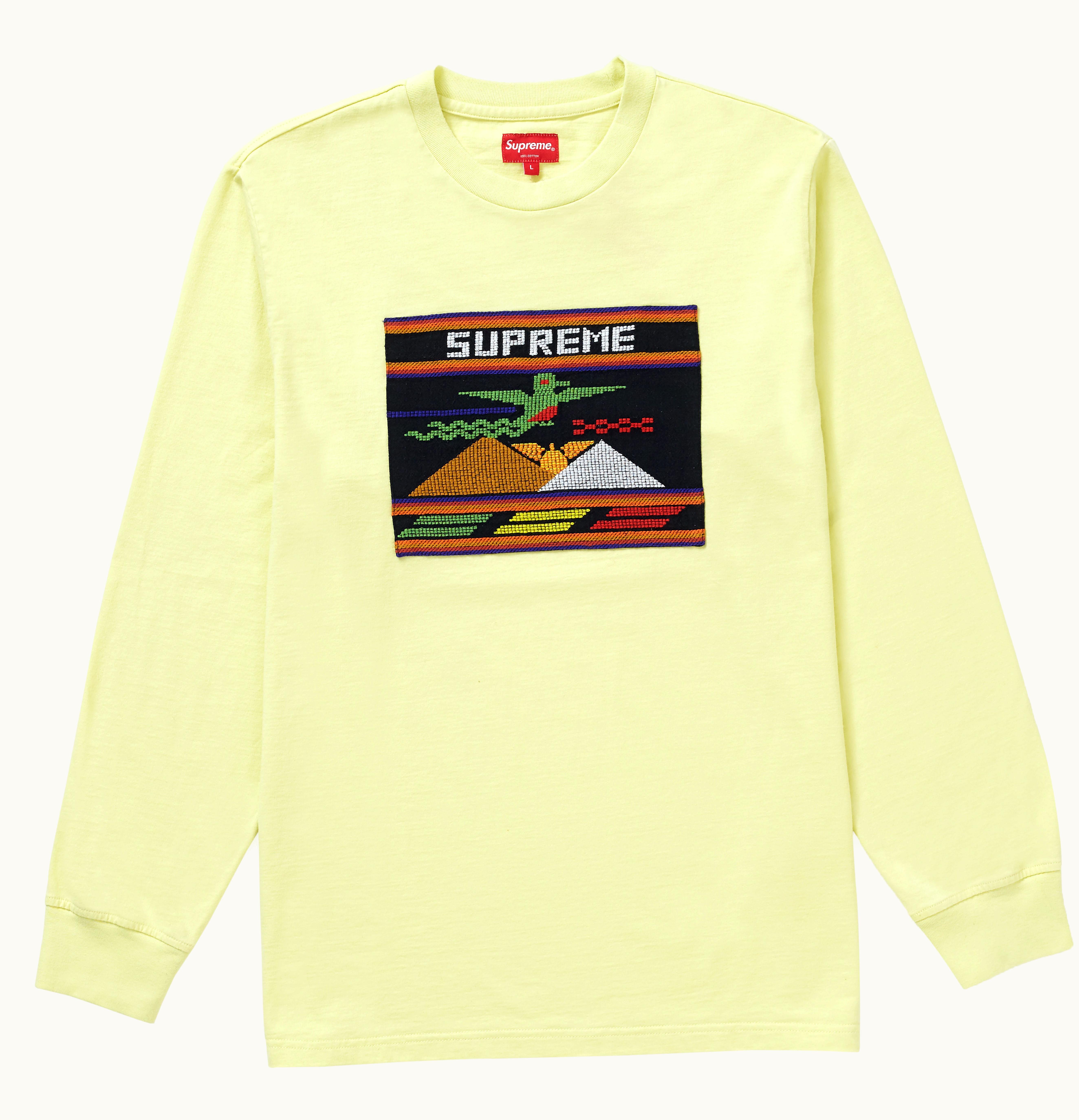 Supreme Supreme Needlepoint Patch L S Top Pale Yellow