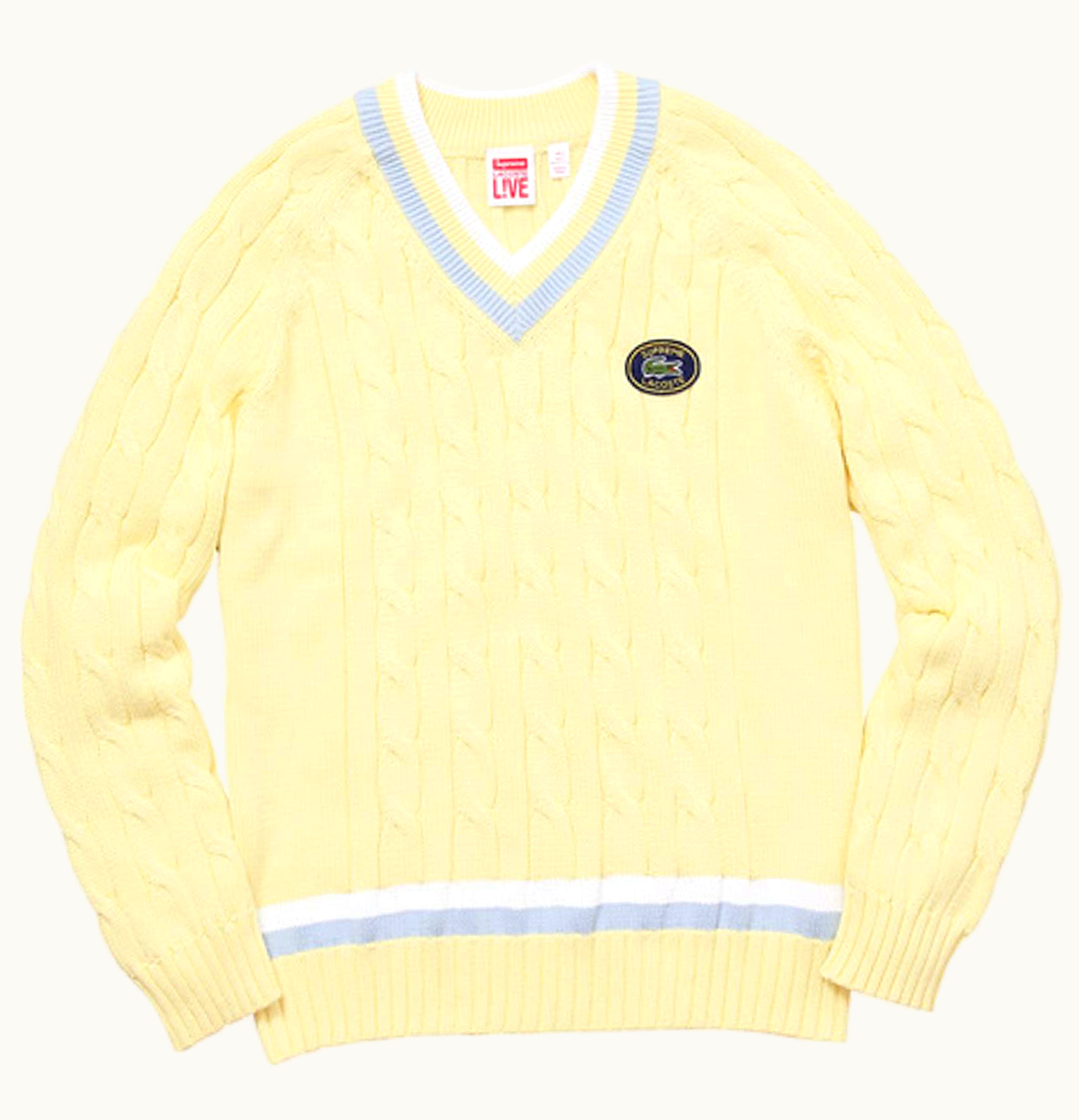 Supreme Supreme Lacoste Tennis Sweater Lt Yellow