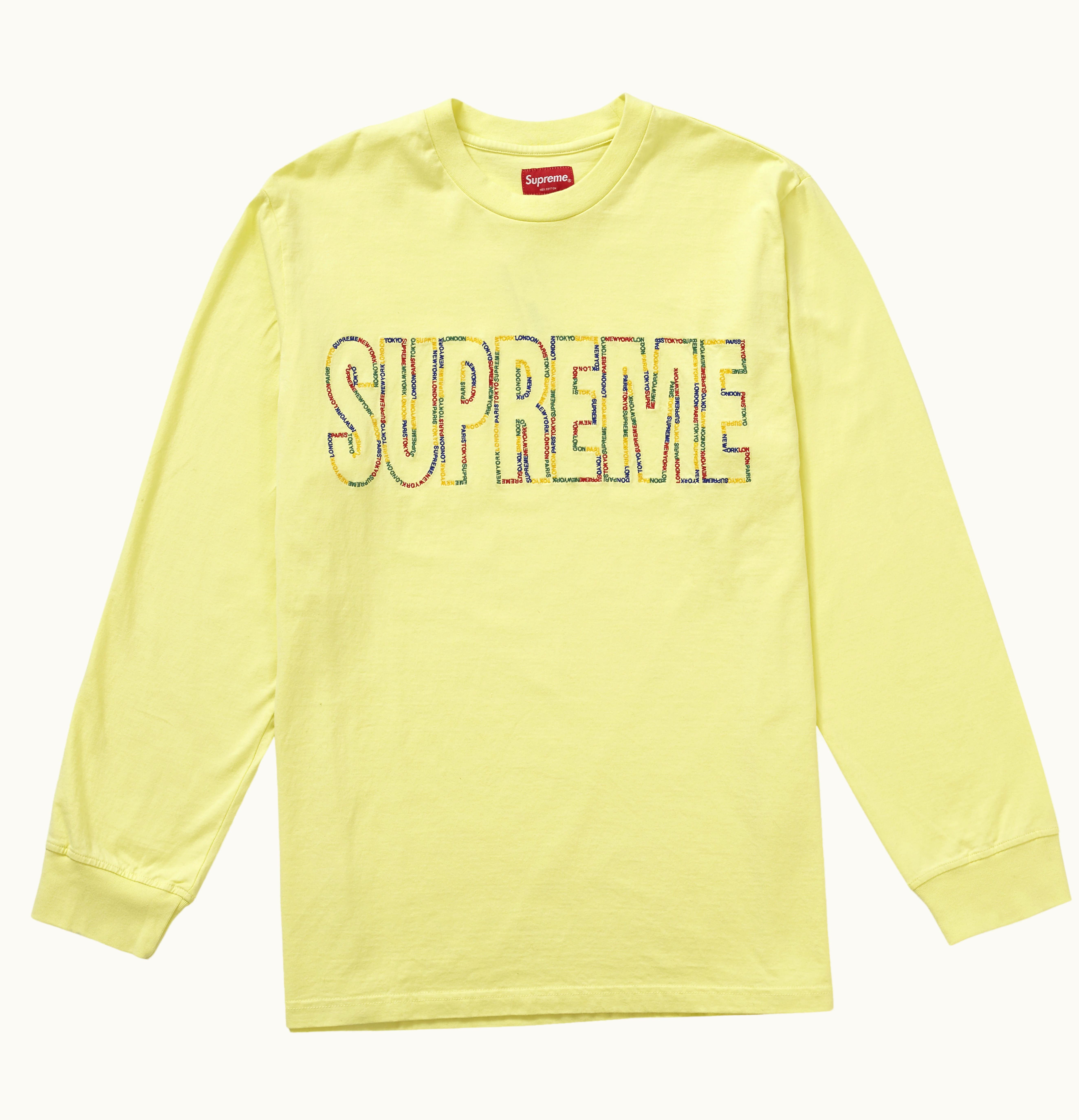 Supreme Supreme International L S Tee Pale Yellow