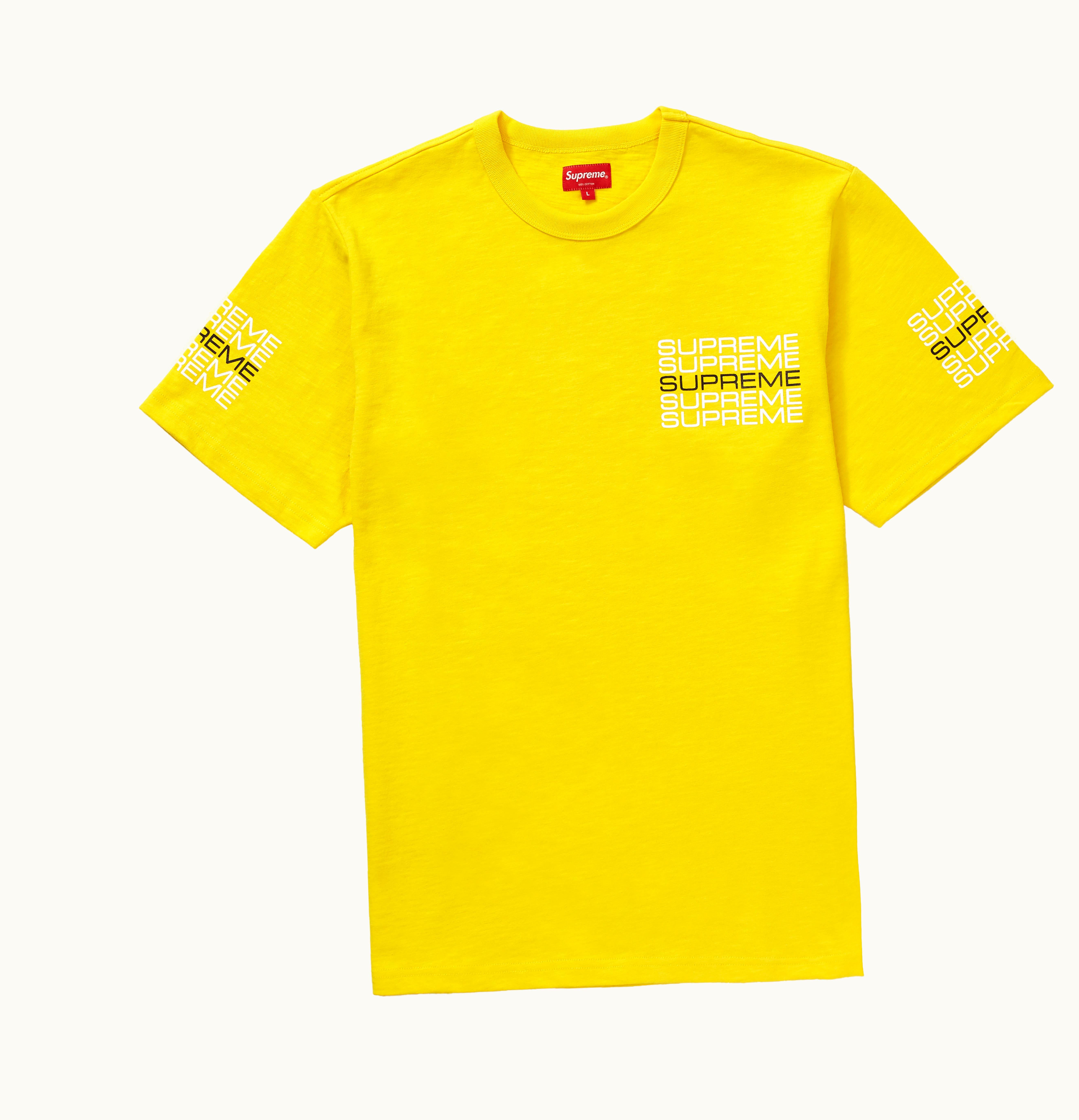 Supreme Supreme Stack Logo Tee Yellow