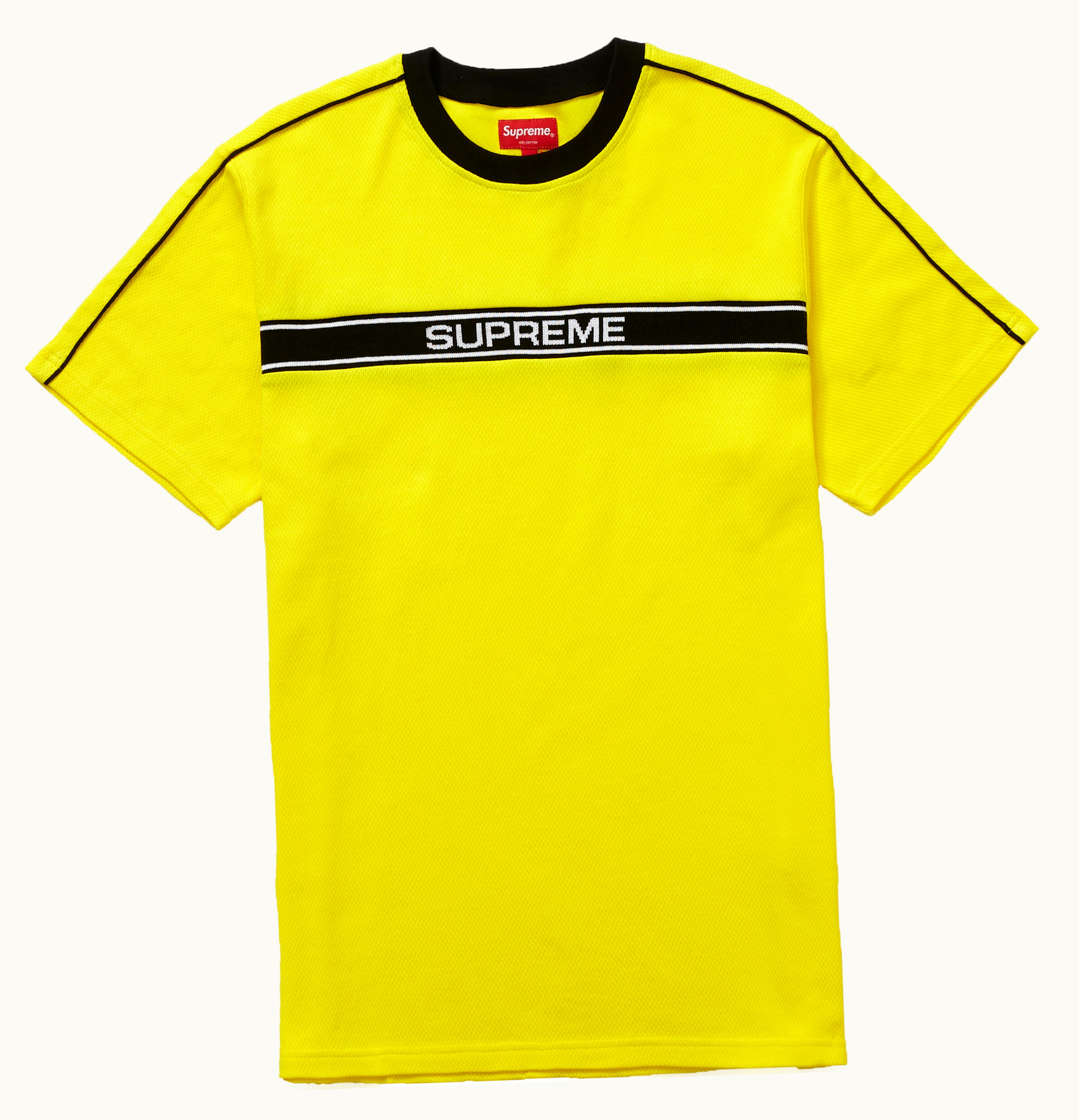 Supreme Supreme Chest Stripe Logo S S Top Yellow