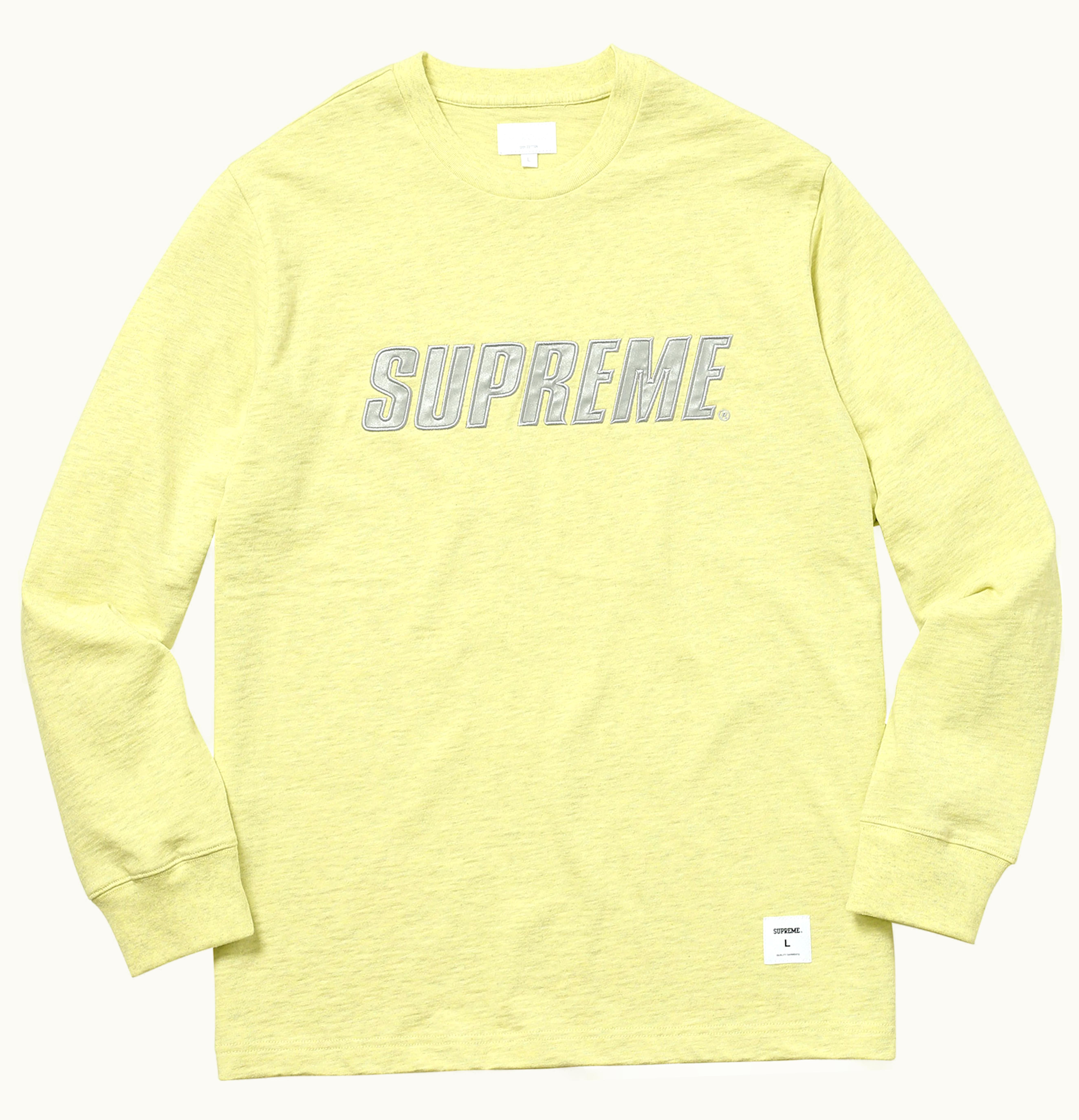 Supreme Supreme Metallic LS Top Heather Pale Yellow