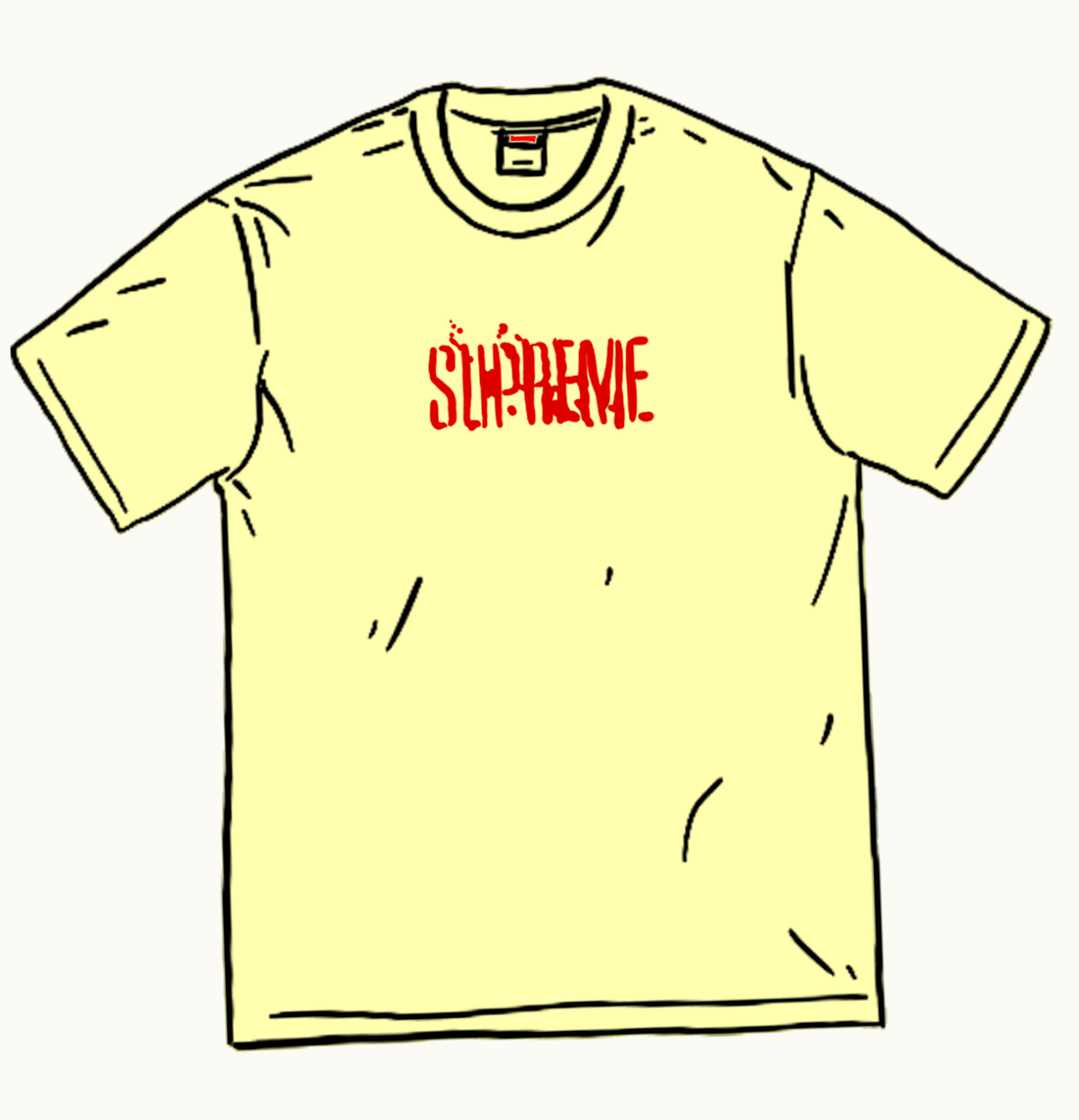 Supreme Supreme Splatter S S Top Pale Yellow