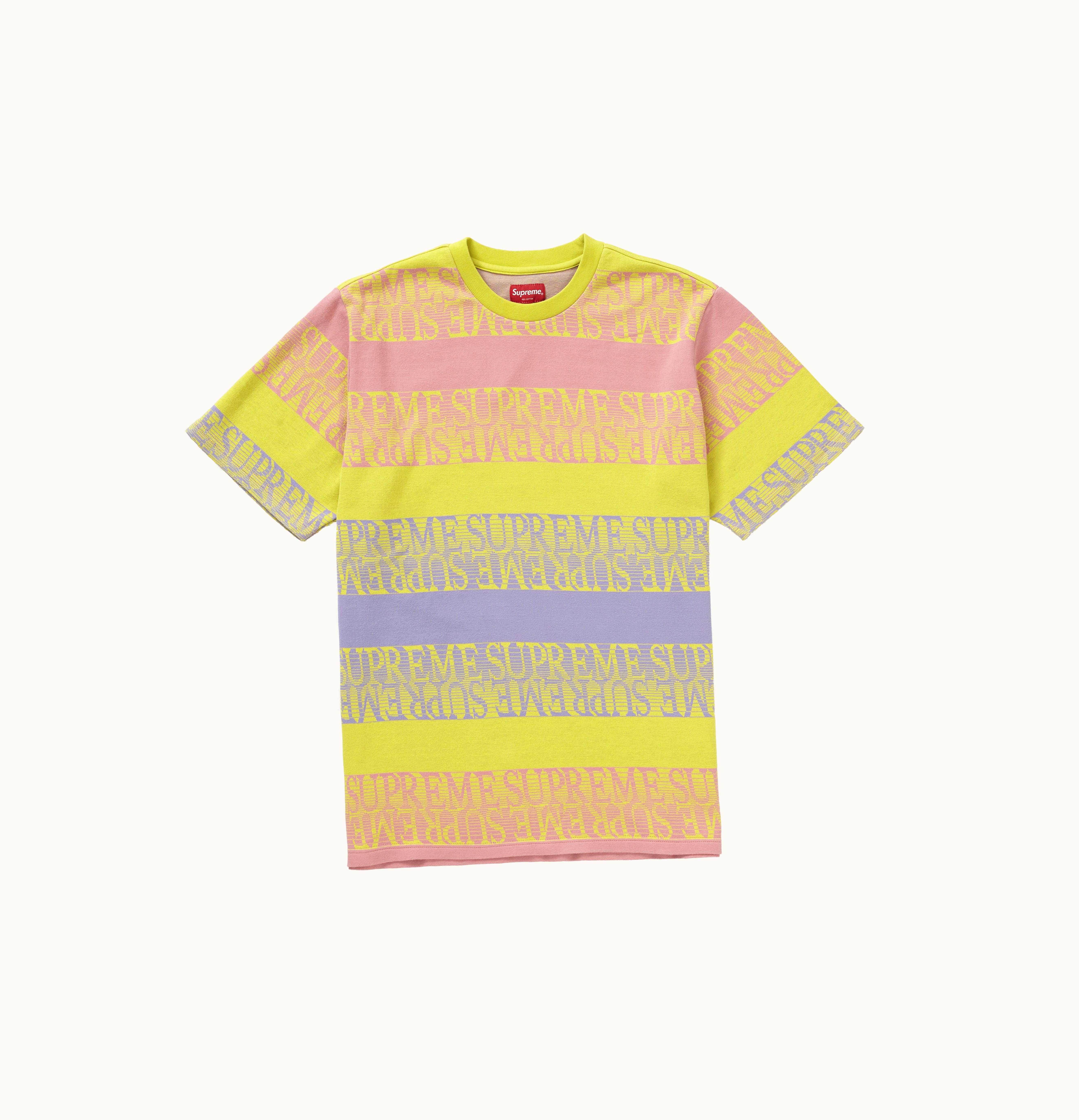 Supreme Supreme Text Stripe Jacquard S S Top Yellow