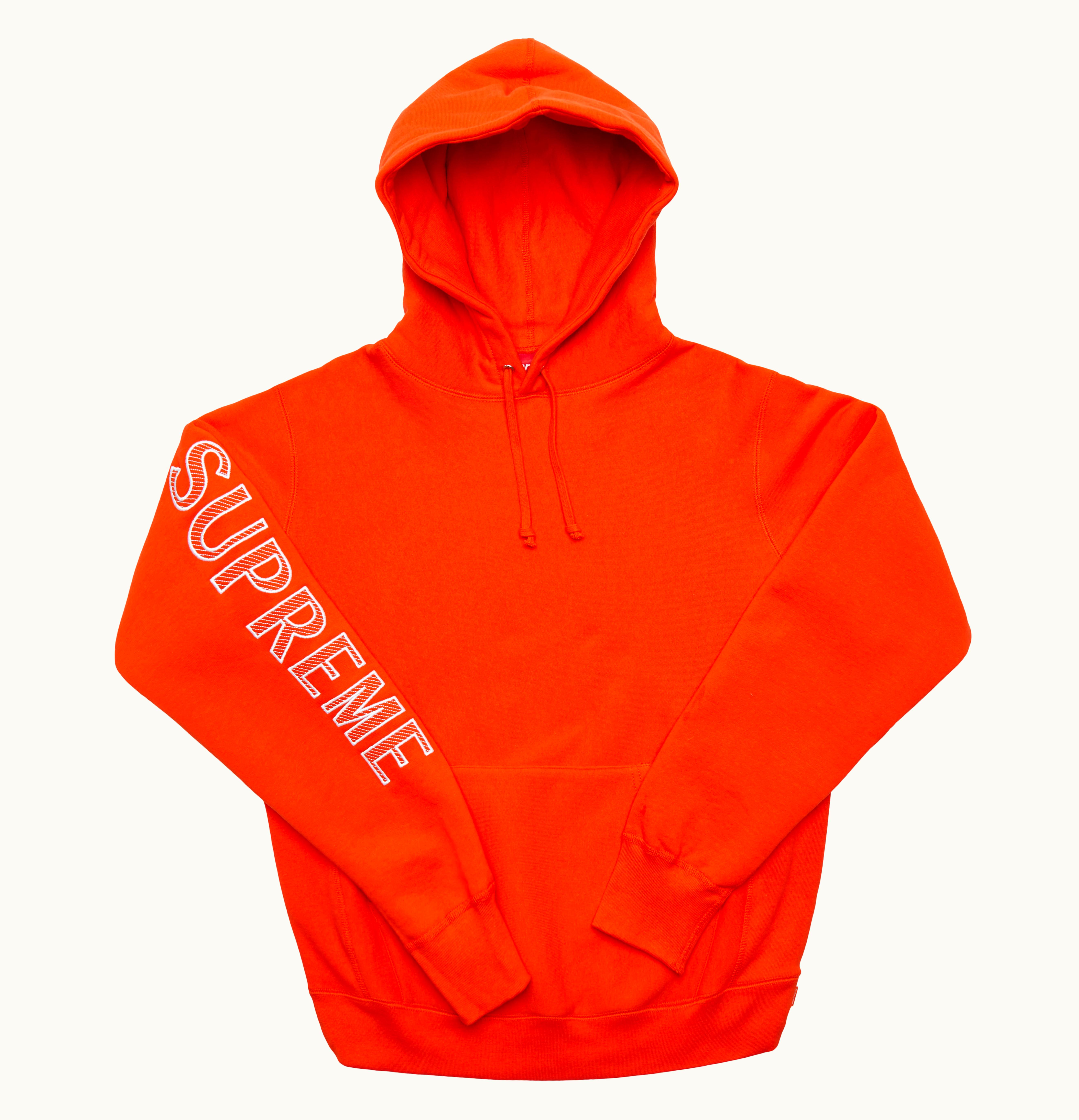 Supreme Supreme Sleeve Embroidery Hooded Sweatshirt Dark Orange