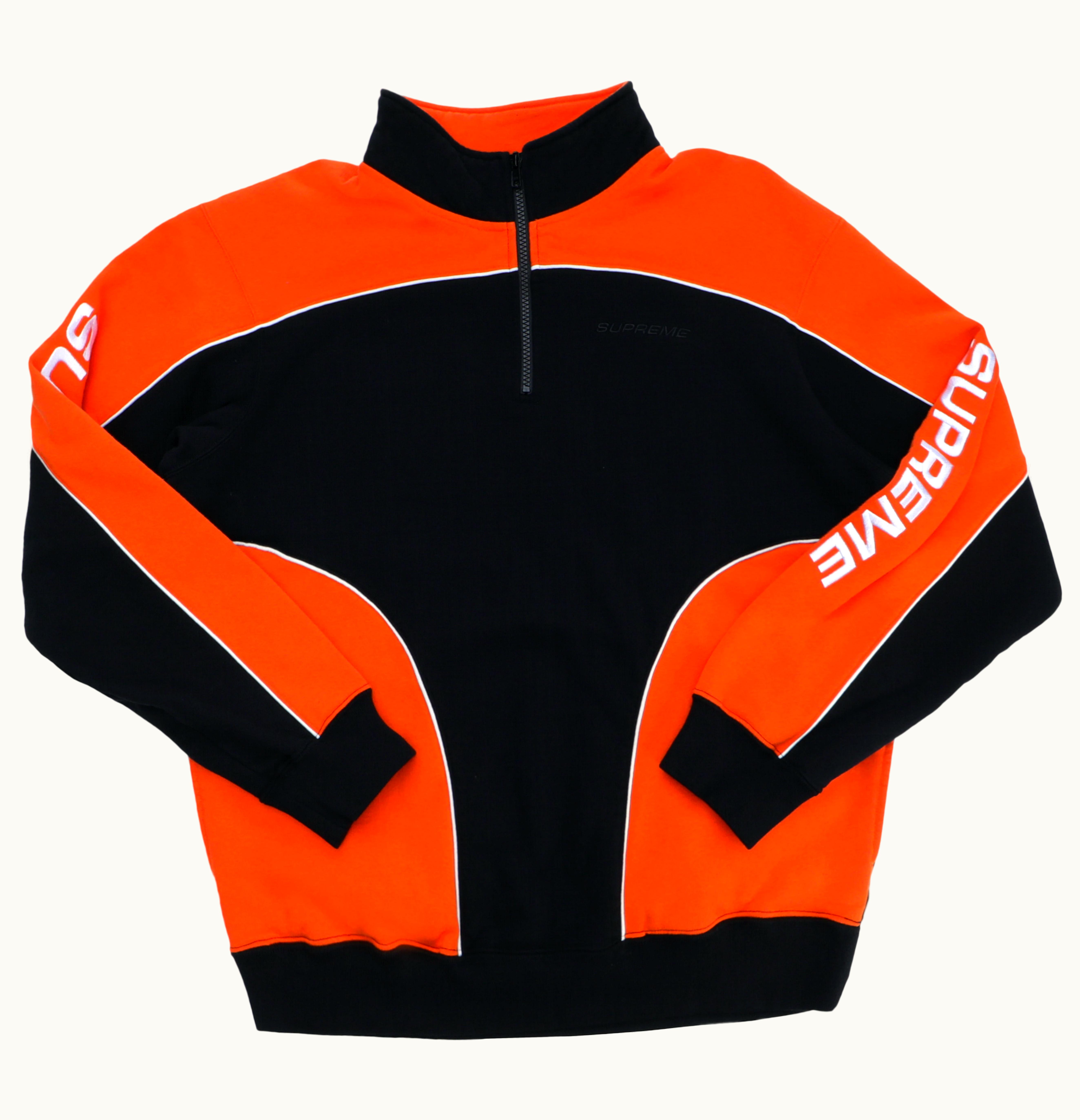 Supreme Supreme Speedway Half Zip Sweatshirt Black Orange