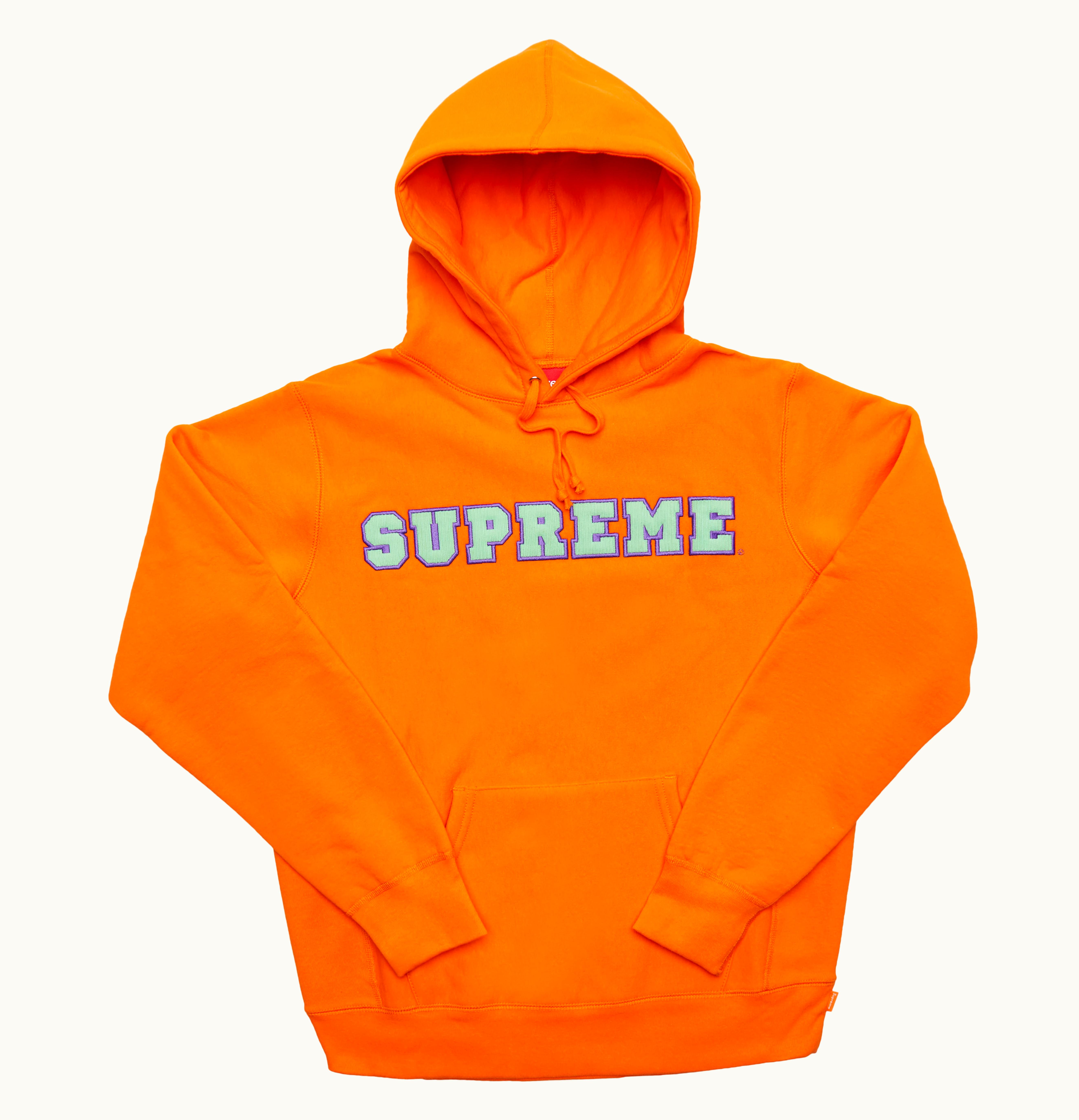 Supreme Supreme Cord Collegiate Logo Hooded Sweatshirt Orange