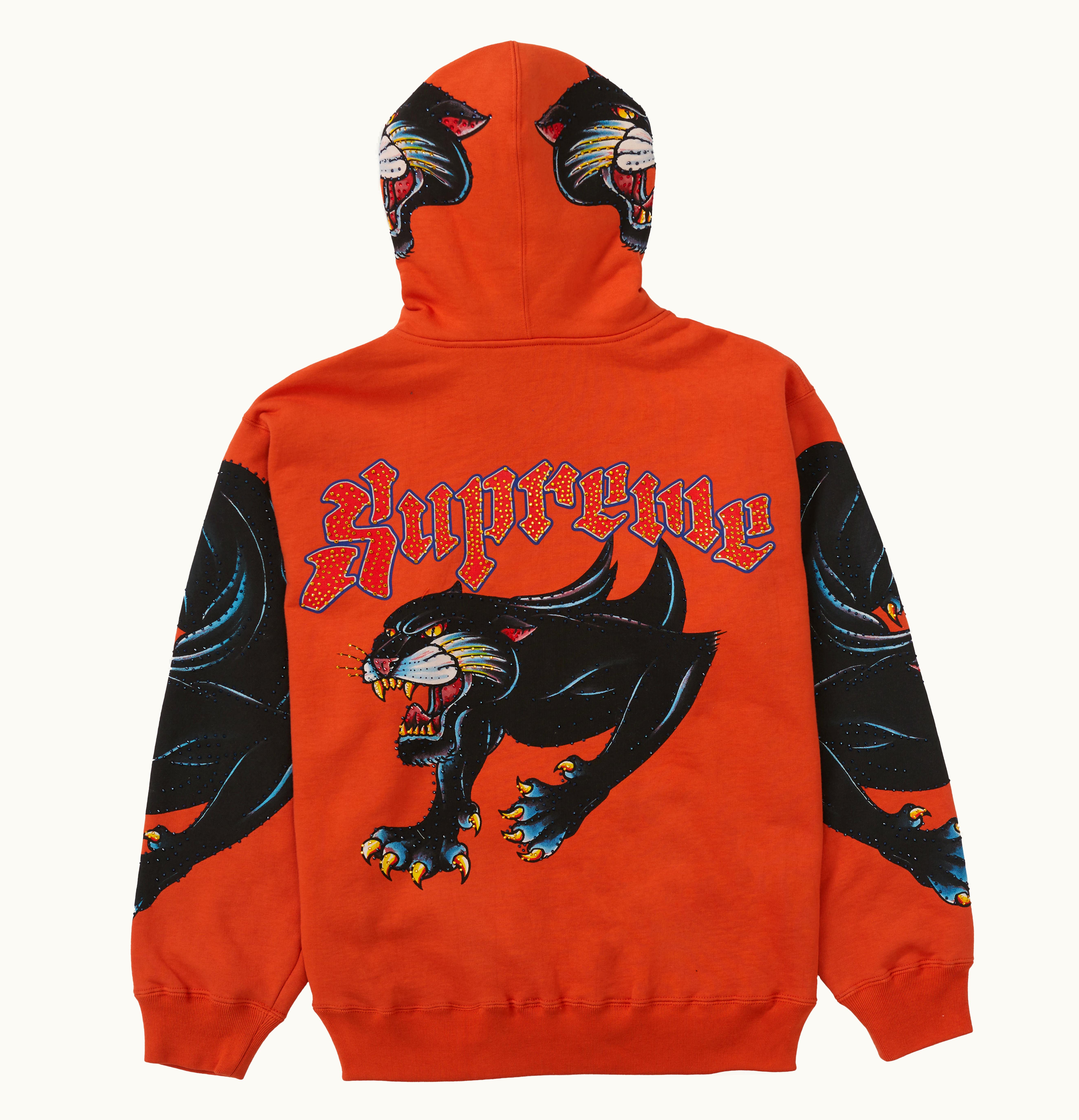 Supreme Supreme Panther Zip Up Hooded Sweatshirt Burnt Orange