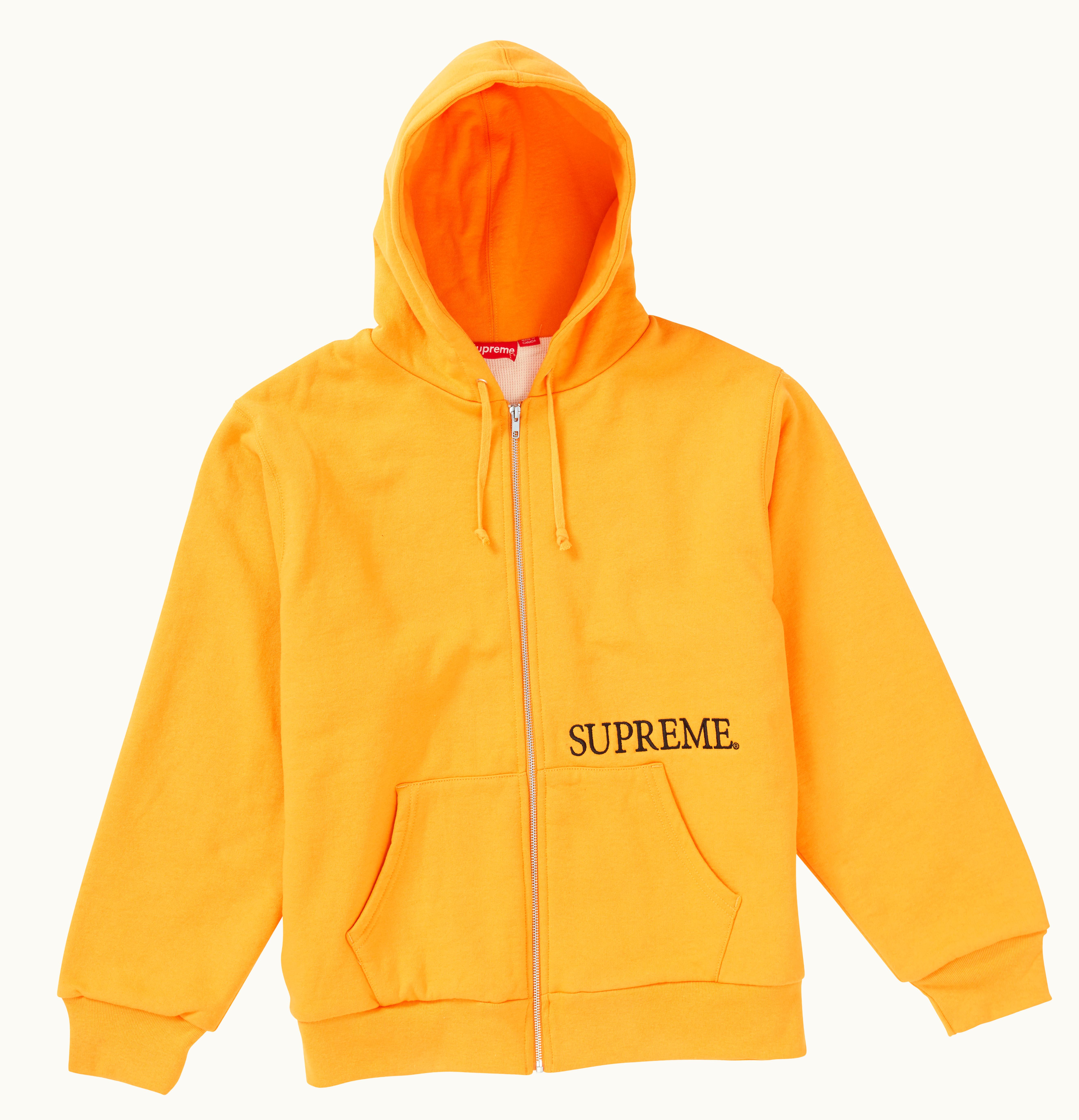 Supreme Supreme Thermal Zip Up Hooded Sweatshirt Tangerine