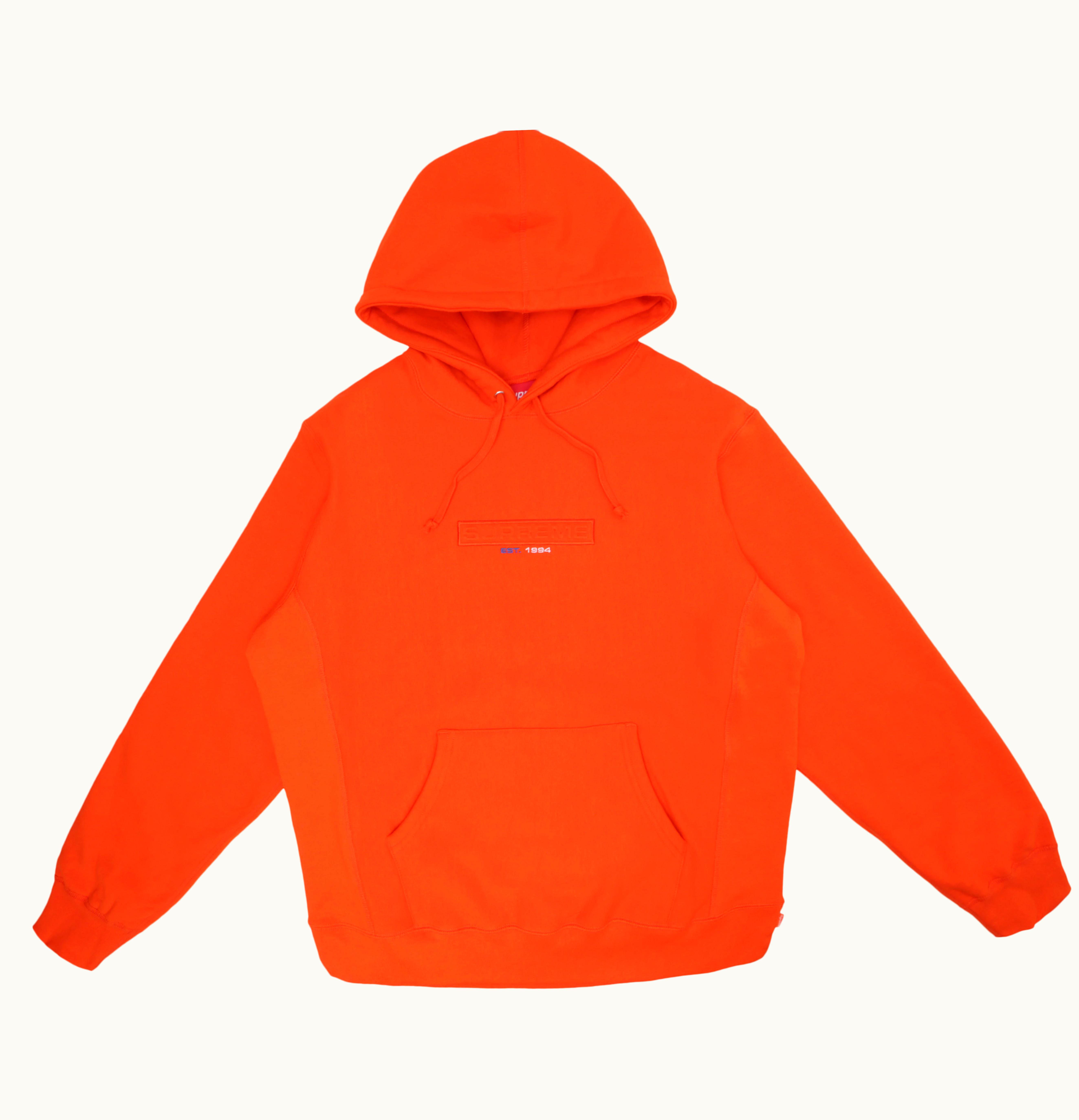 Supreme Supreme Embossed Logo Hooded Sweatshirt SS18 Dark Orange