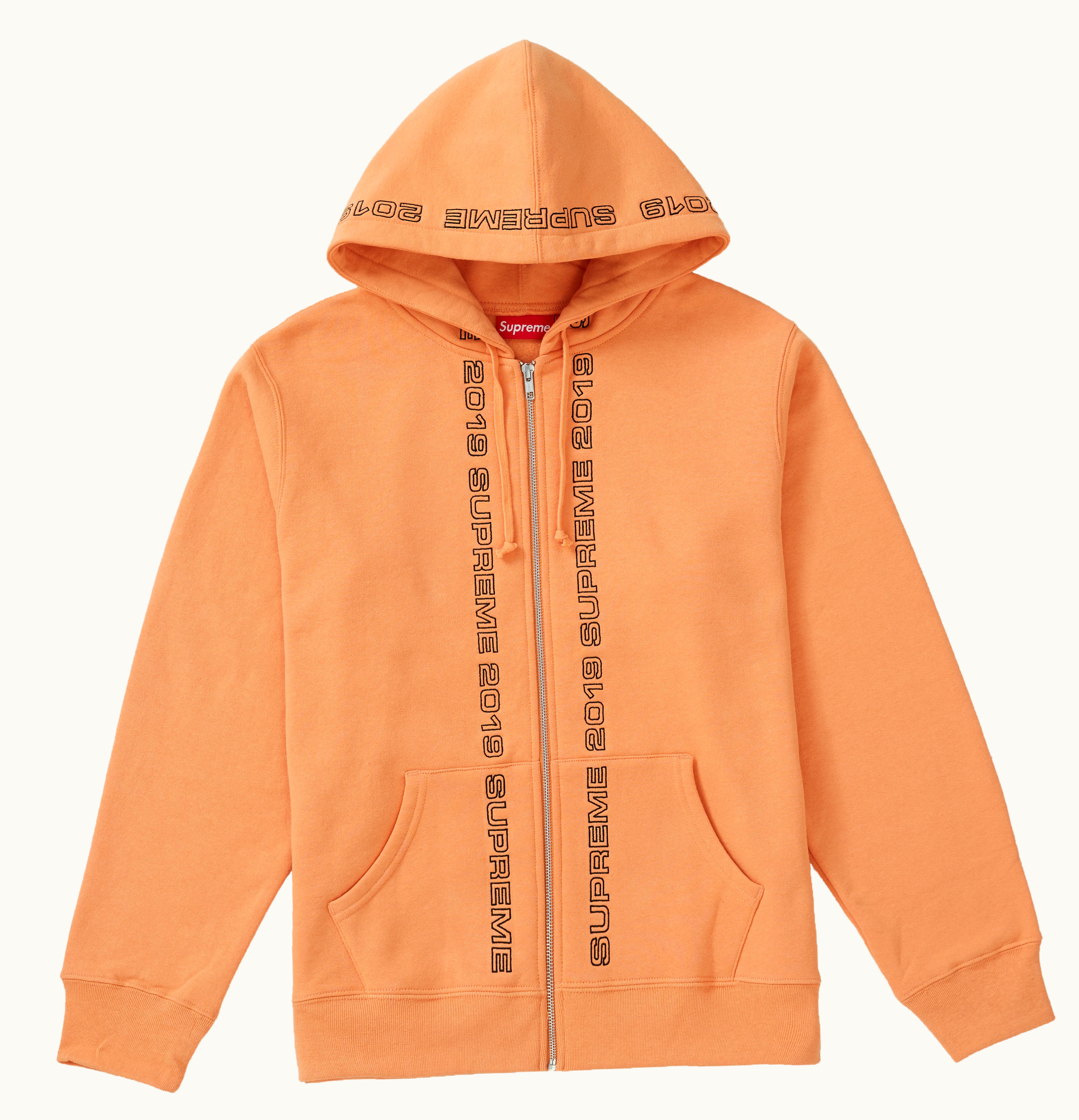 Supreme Supreme Topline Zip Up Sweatshirt Pale Orange