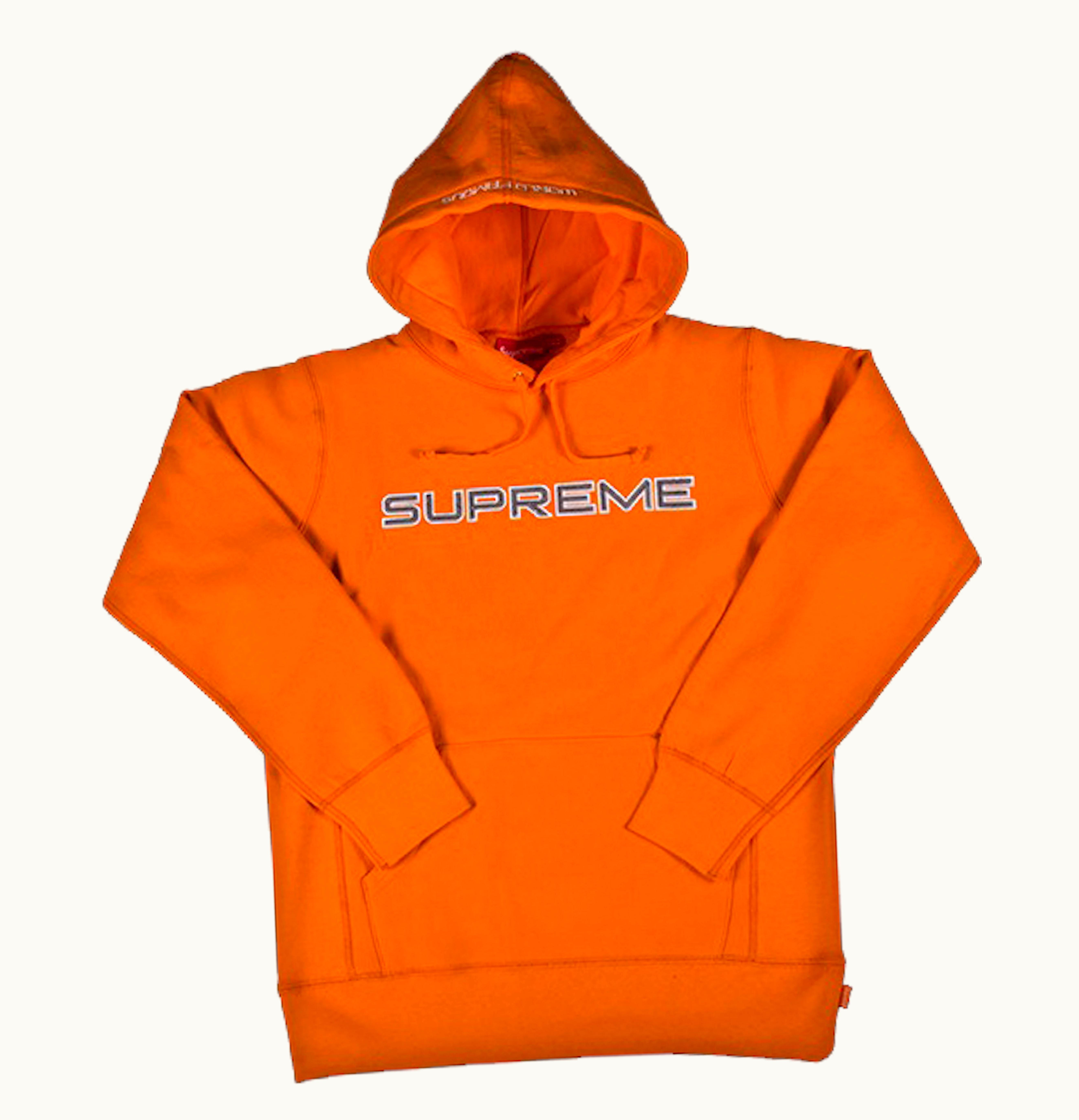 Supreme Supreme Sequin Logo Hooded Sweatshirt Orange