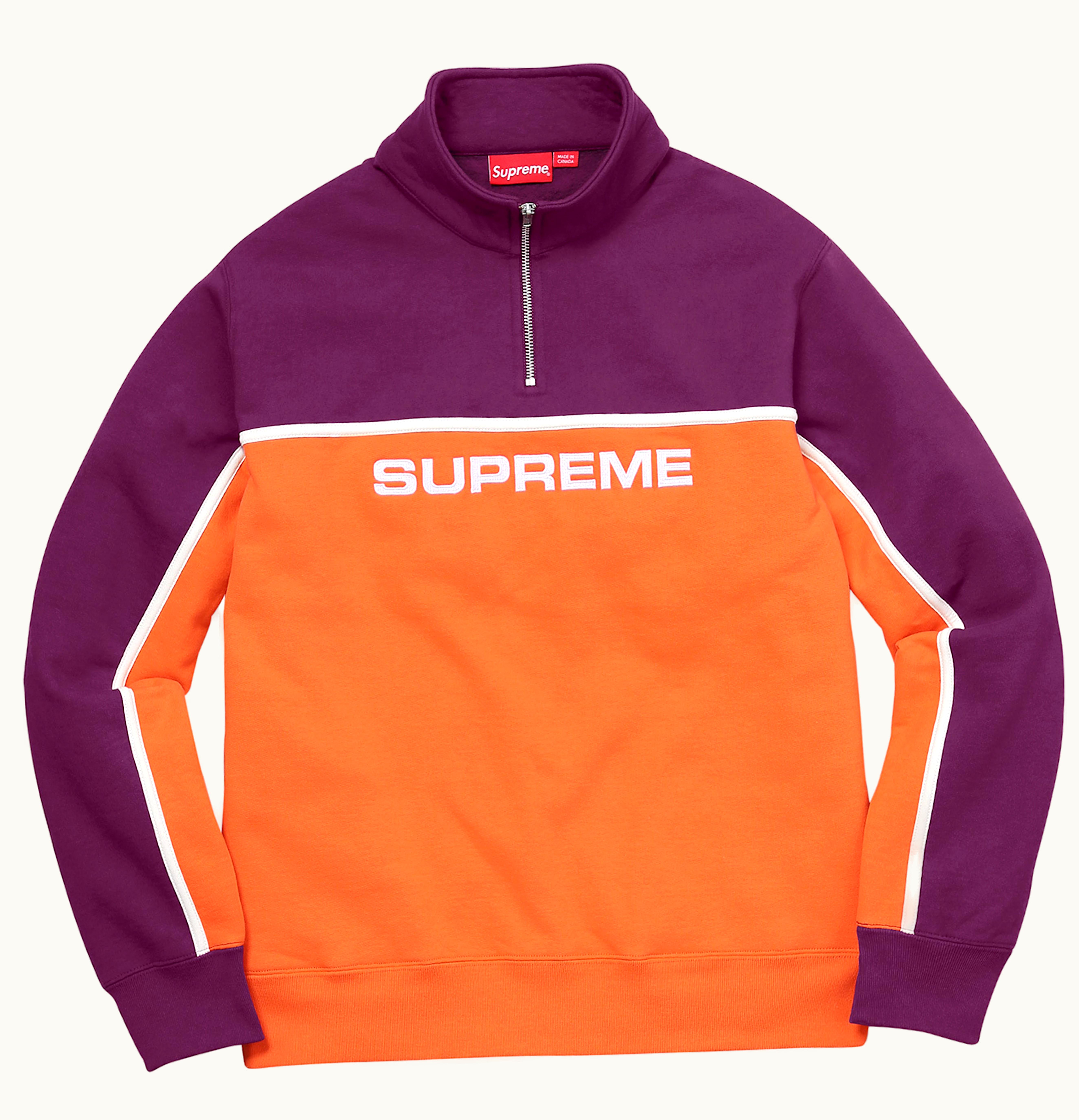 Supreme Supreme 2 Tone Half Zip Sweatshirt Bright Orange
