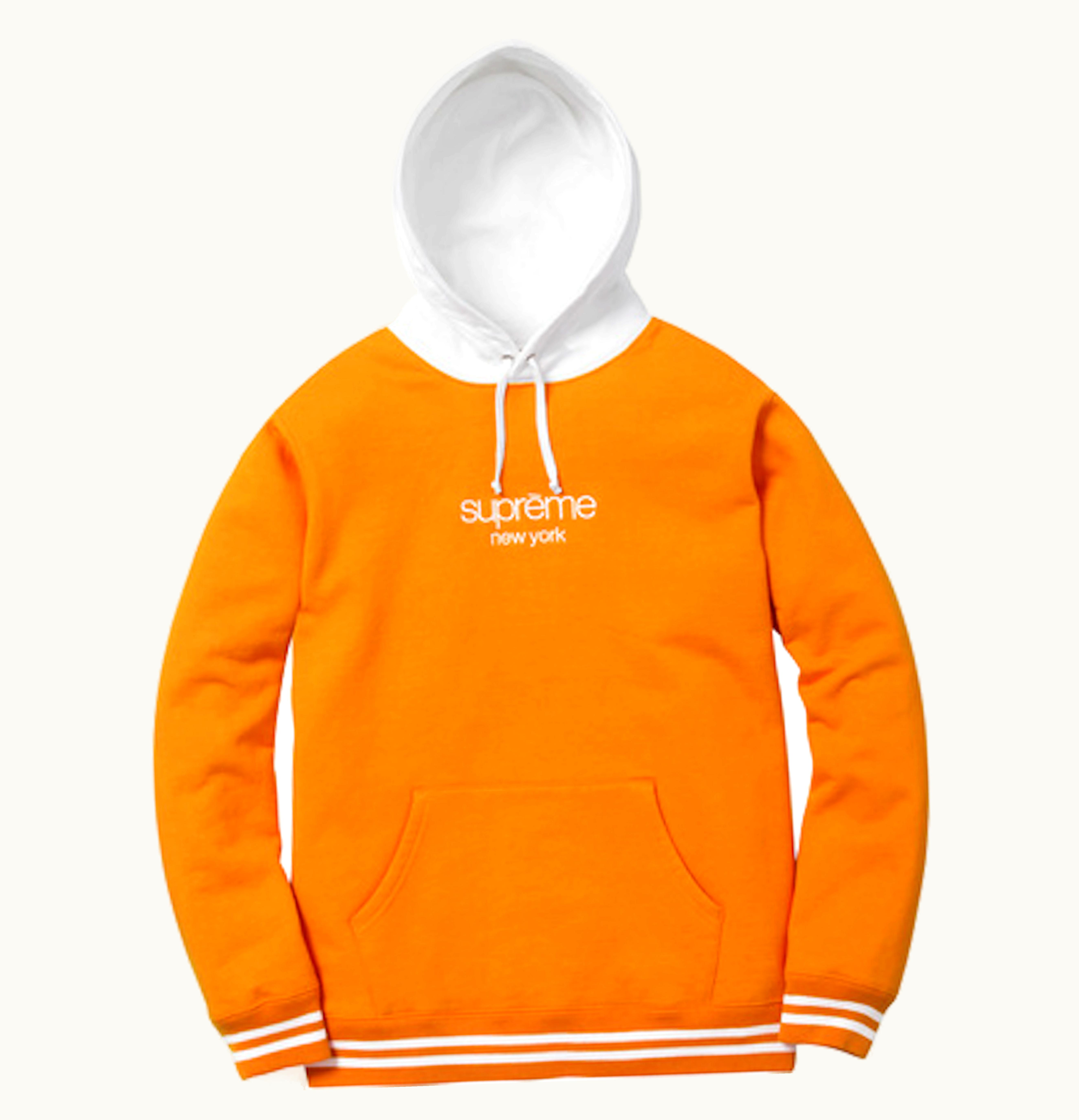 Supreme Supreme Classic Logo Two Tone Hoodie Orange